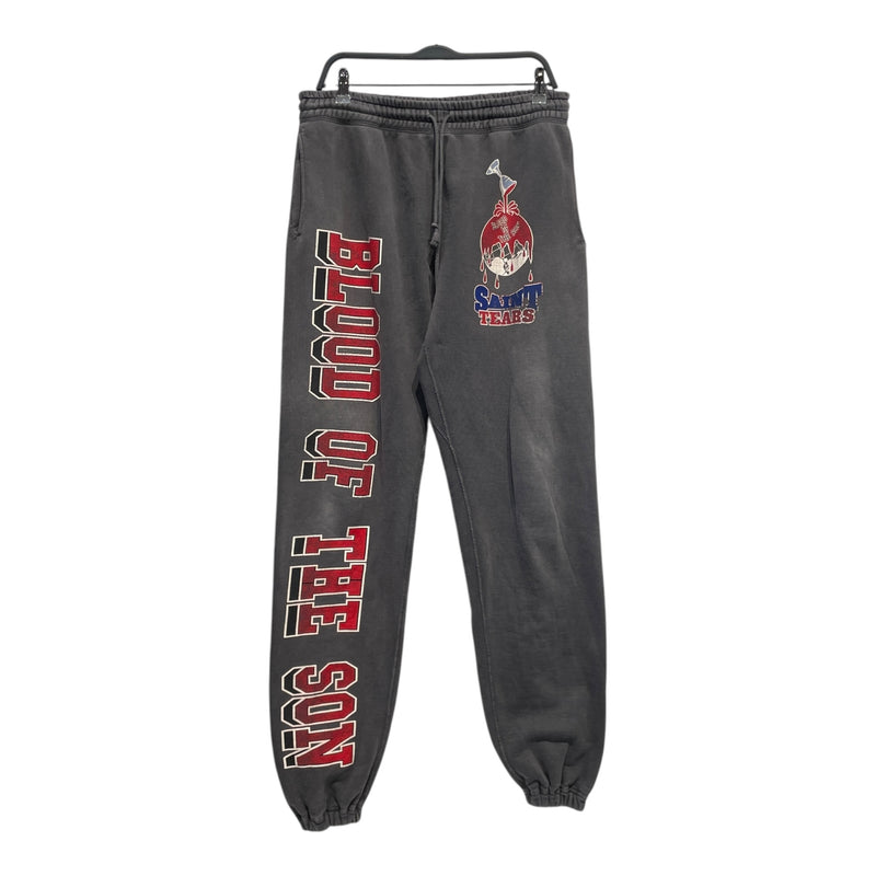 SAINT MICHAEL/DENIM TEARS/Pants/M/Cotton/GRY/Joggers/Graphic/HOLY GRAIL