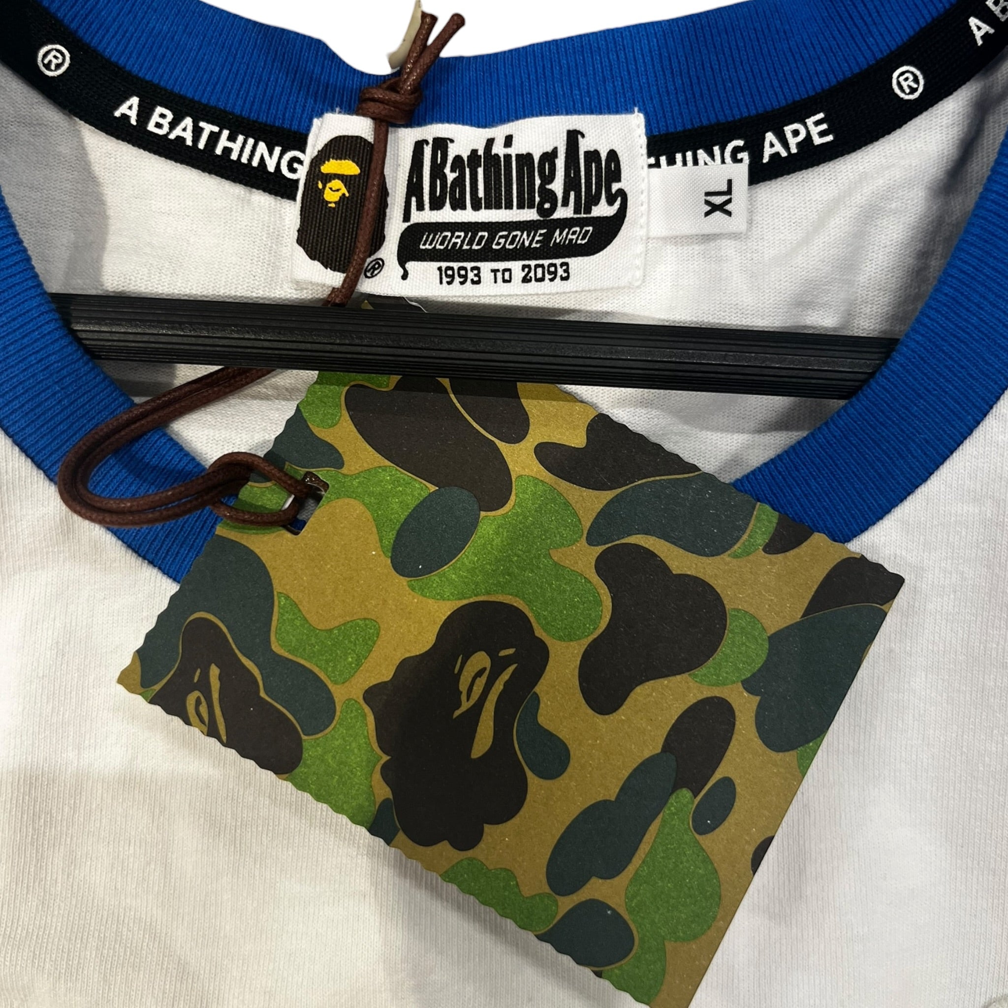 A BATHING APE/T-Shirt/XL/Cotton/BLU/Border/Patch Logo view 3