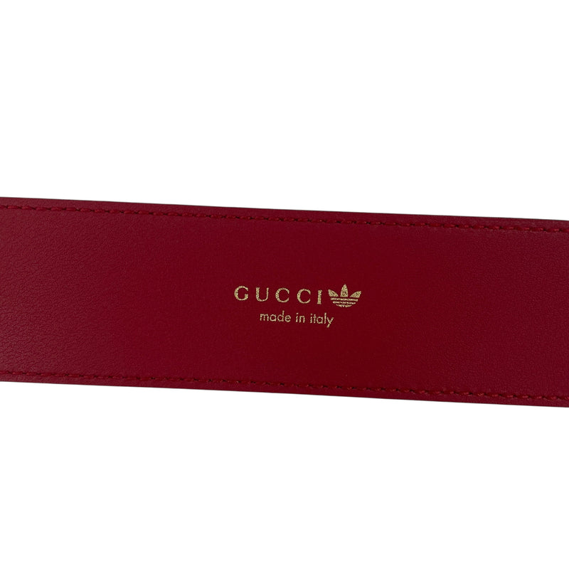 GUCCI/adidas/Belt/Leather/RED/THREE STRIPE GOLD LOGO
