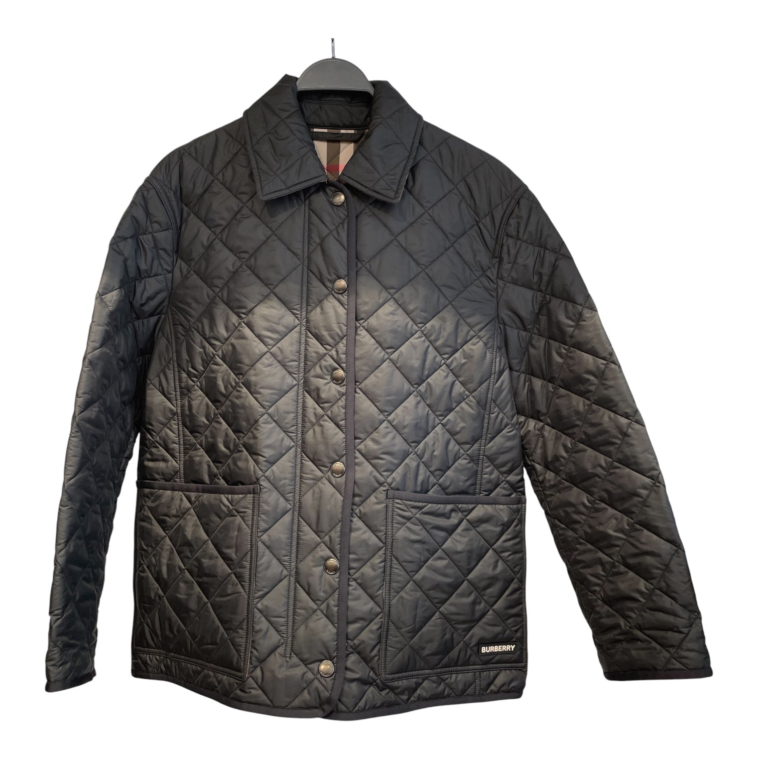 BURBERRY/Quilted Jkt/L/Nylon/NVY/BURBERRY PLAID JKT view 1