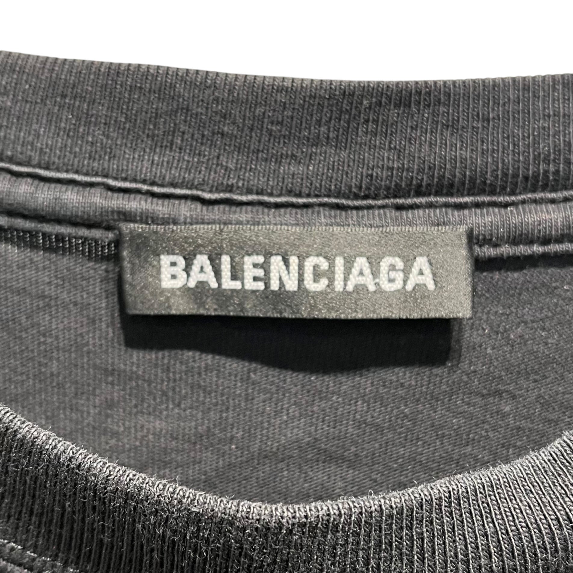 BALENCIAGA/T-Shirt/XS/Cotton/BLK/Graphic/MASTERCARD TSHIRT view 3