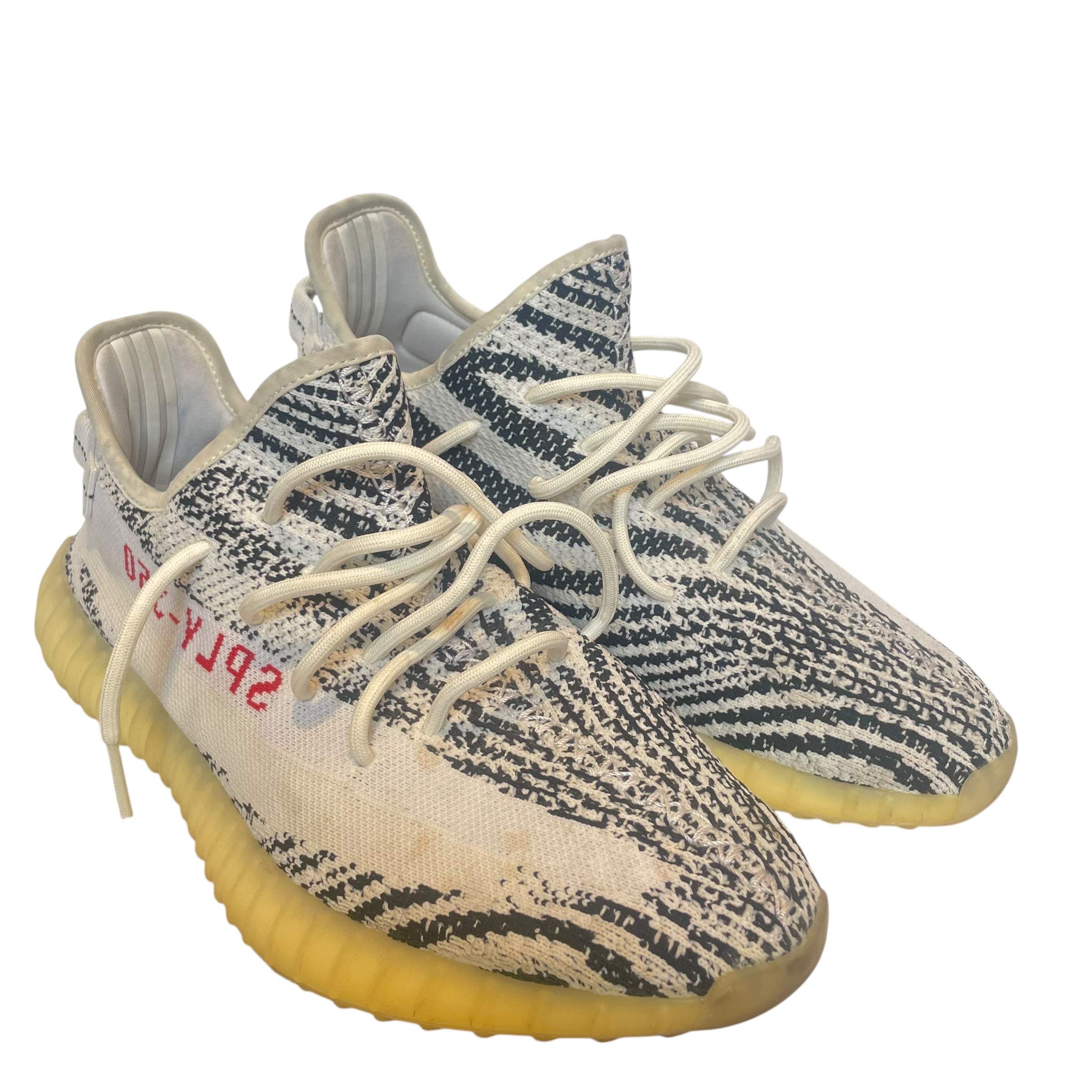 adidas/YEEZY/Low-Sneakers/US 12/Stripe/Cotton/WHT/YEEZY BOOST 350 ZEBRA view 1
