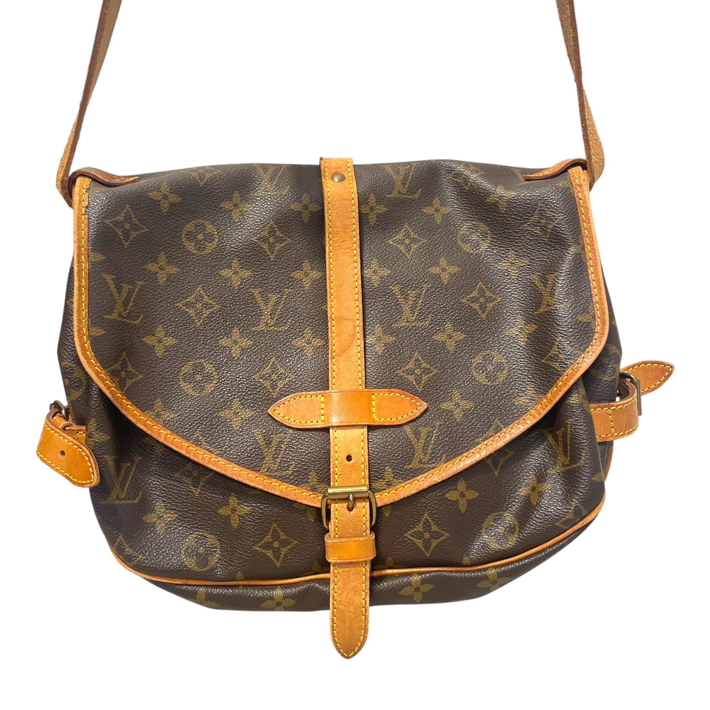 LOUIS VUITTON/Cross Body Bag/Monogram/Leather/BRW/Samur 35 Crossbody Bag view 3