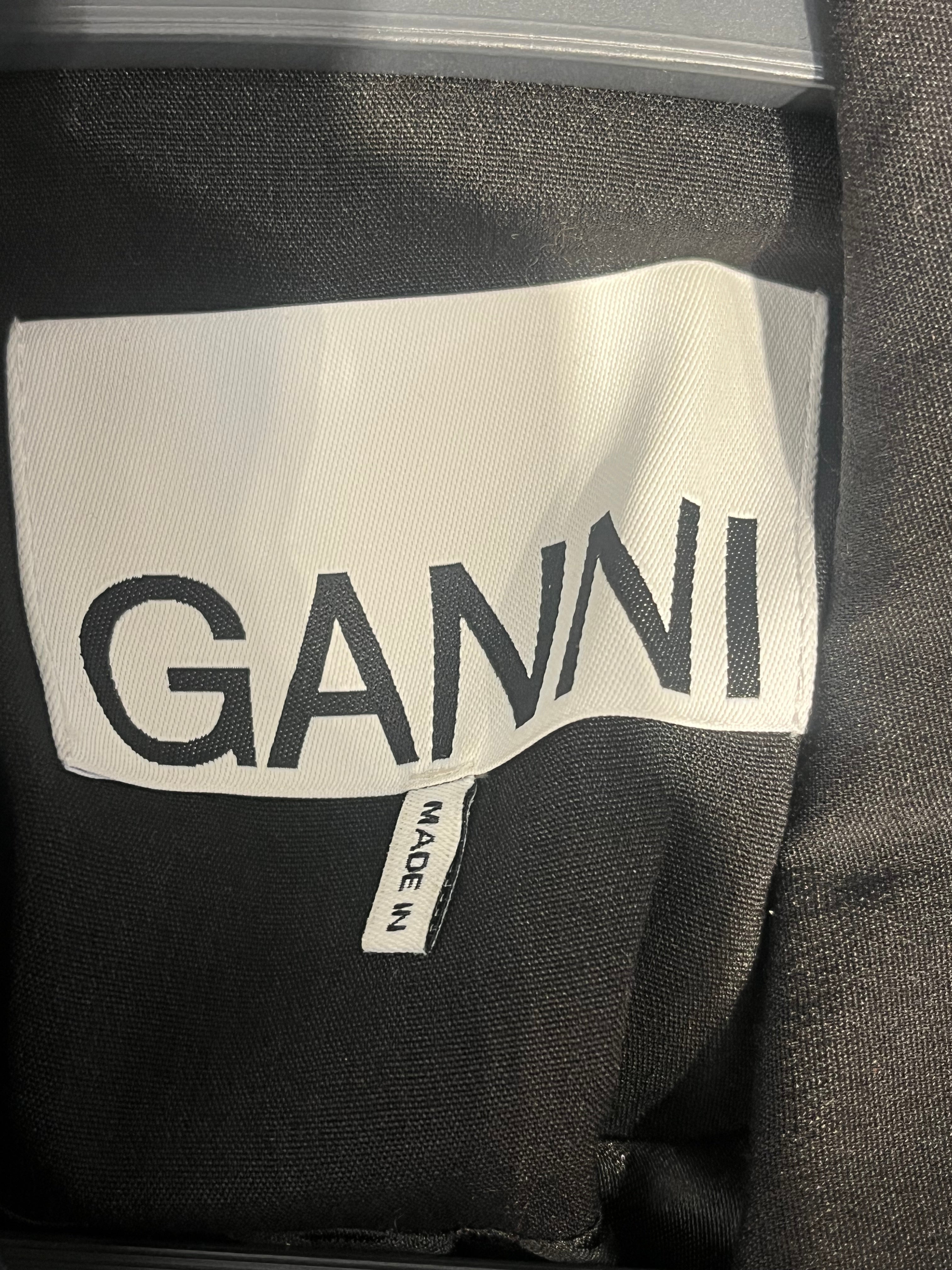 GANNI/LS Dress/32/Cotton/BLK/SIDE BUTTON BLAZER DRESS view 3