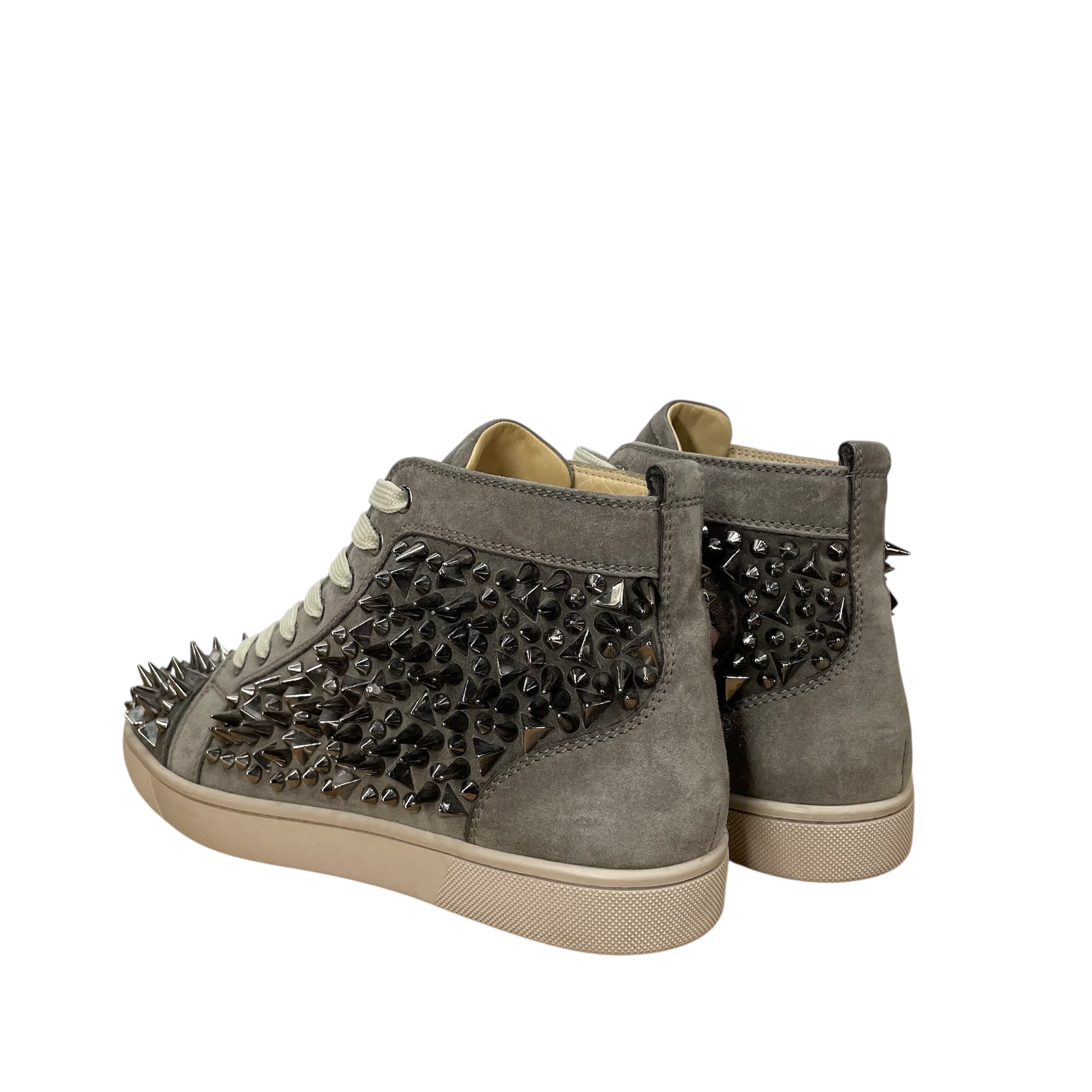 Christian Louboutin/Hi-Sneakers/EU 41/Suede/GRY/SIVER SPIKE ERS view 3