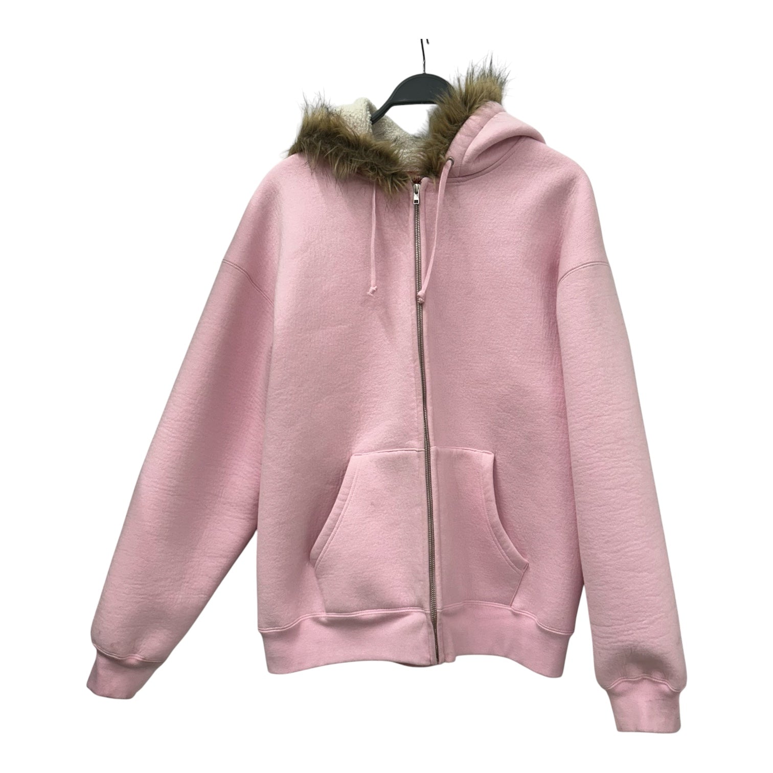 Supreme/Zip Up Hoodie/XL/Cotton/PNK/FAUX FUR view 1