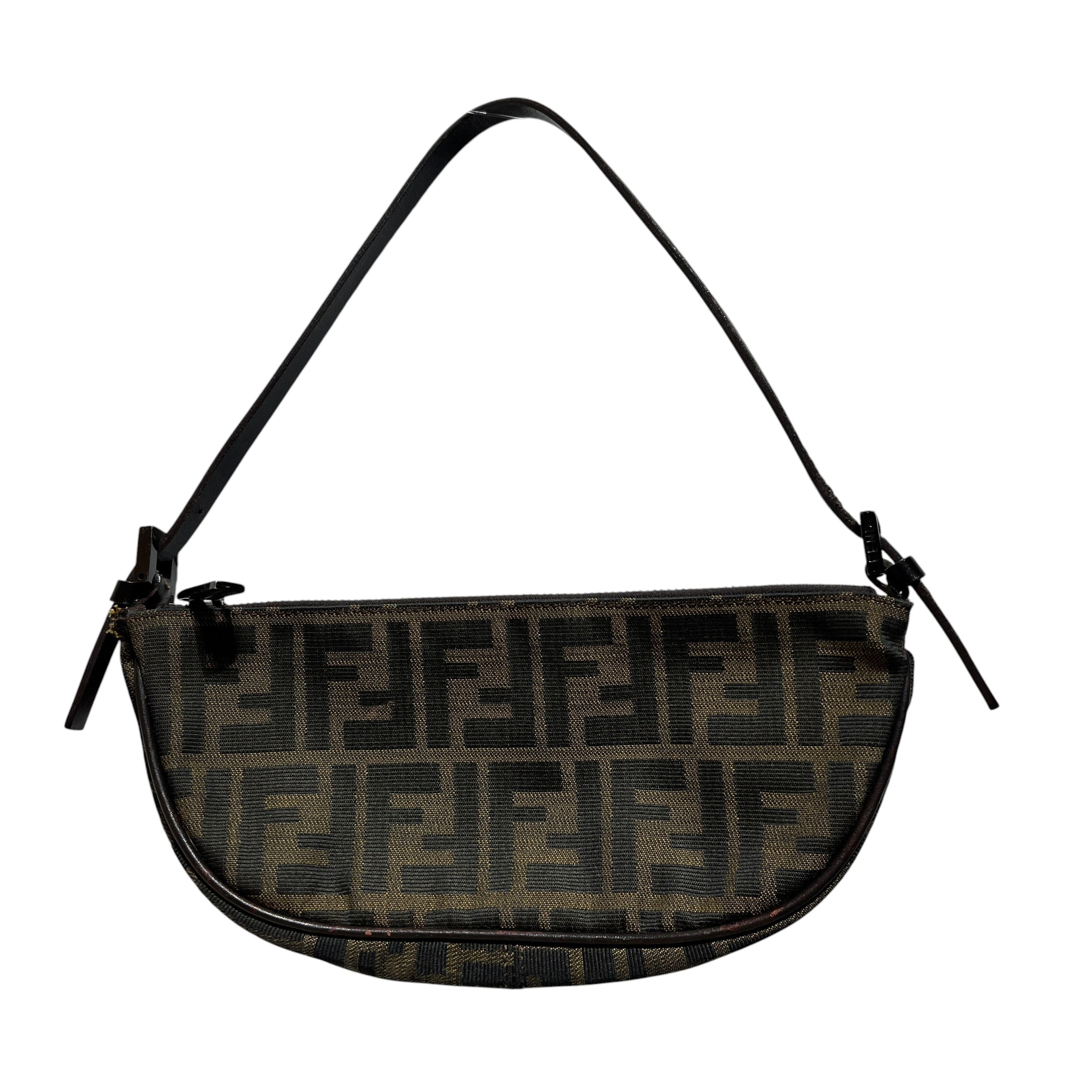 FENDI/Hand Bag/Monogram/Cotton/BRW/Zucca Boat Pochette view 2