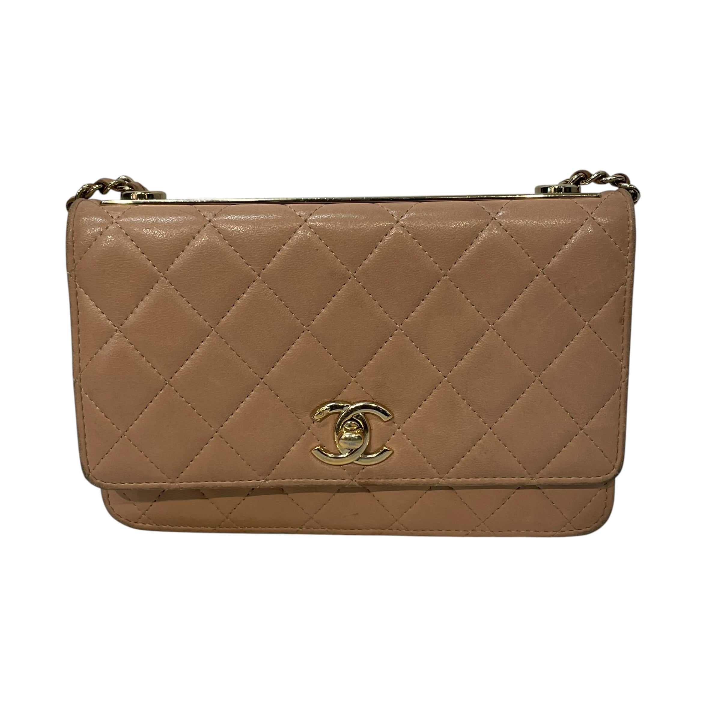 CHANEL/Cross Body Bag/Lambskin/BEG/Trendy CC Quilted view 1