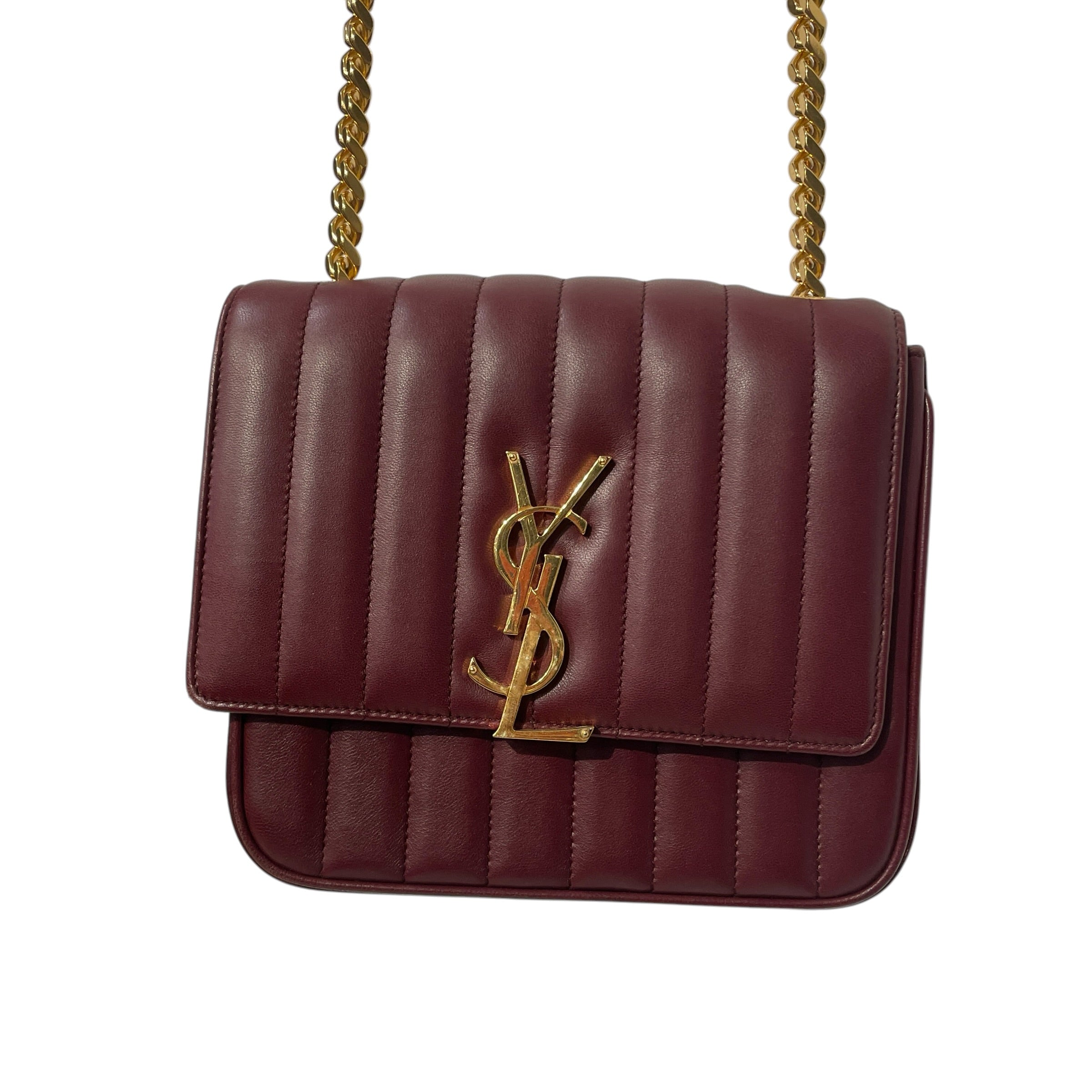 SAINT LAURENT/Cross Body Bag/Lambskin/BRD/VICKY QUILTED CHAIN CROSSBODY view 2