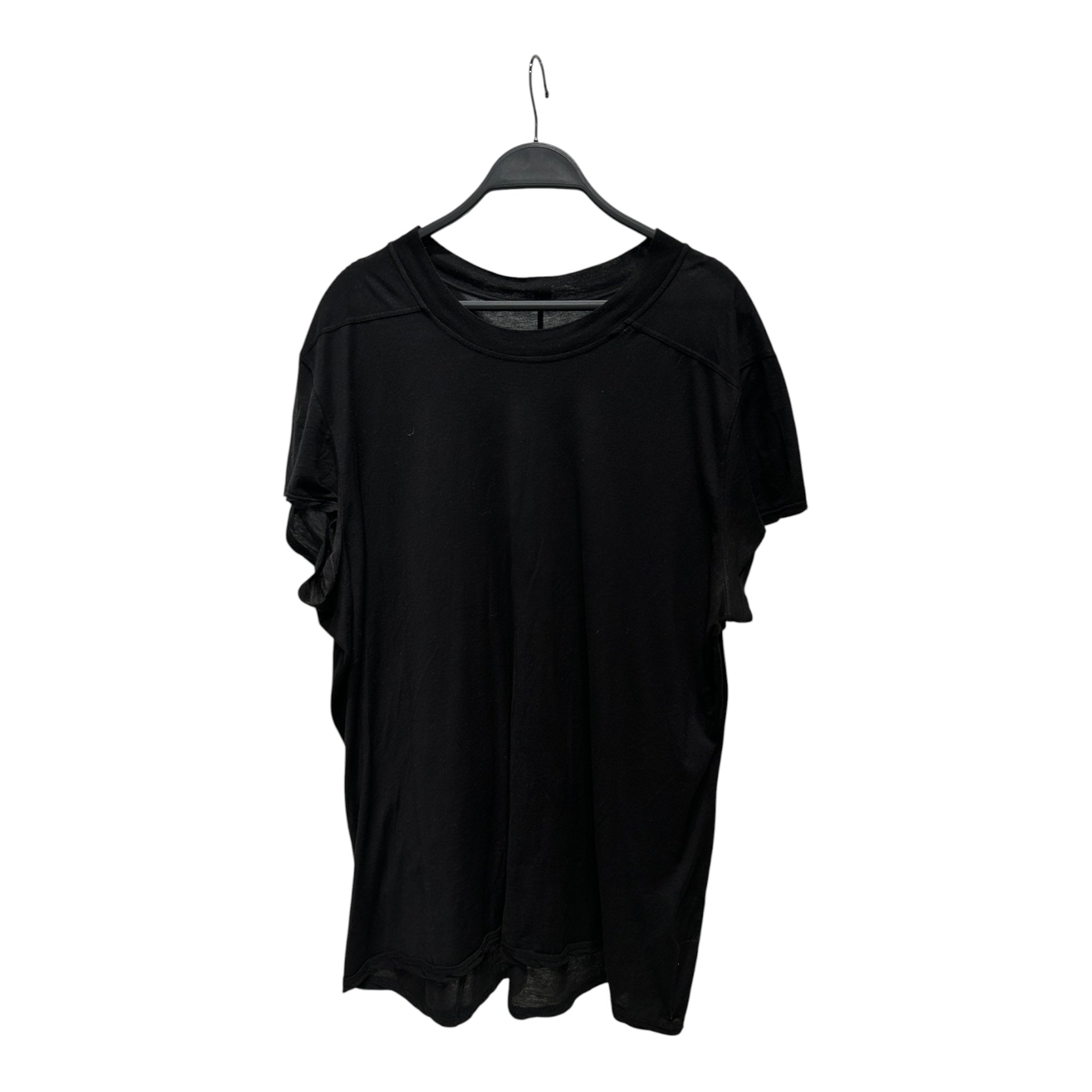 Rick Owens/T-Shirt/L/Cotton/BLK/SHEER BLK HI CUT SLEEVE view 1