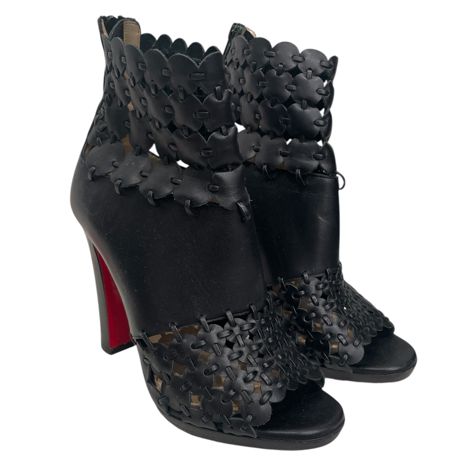 Christian Louboutin/Heels/EU 36.5/Leather/BLK/Open-Toe/ view 1