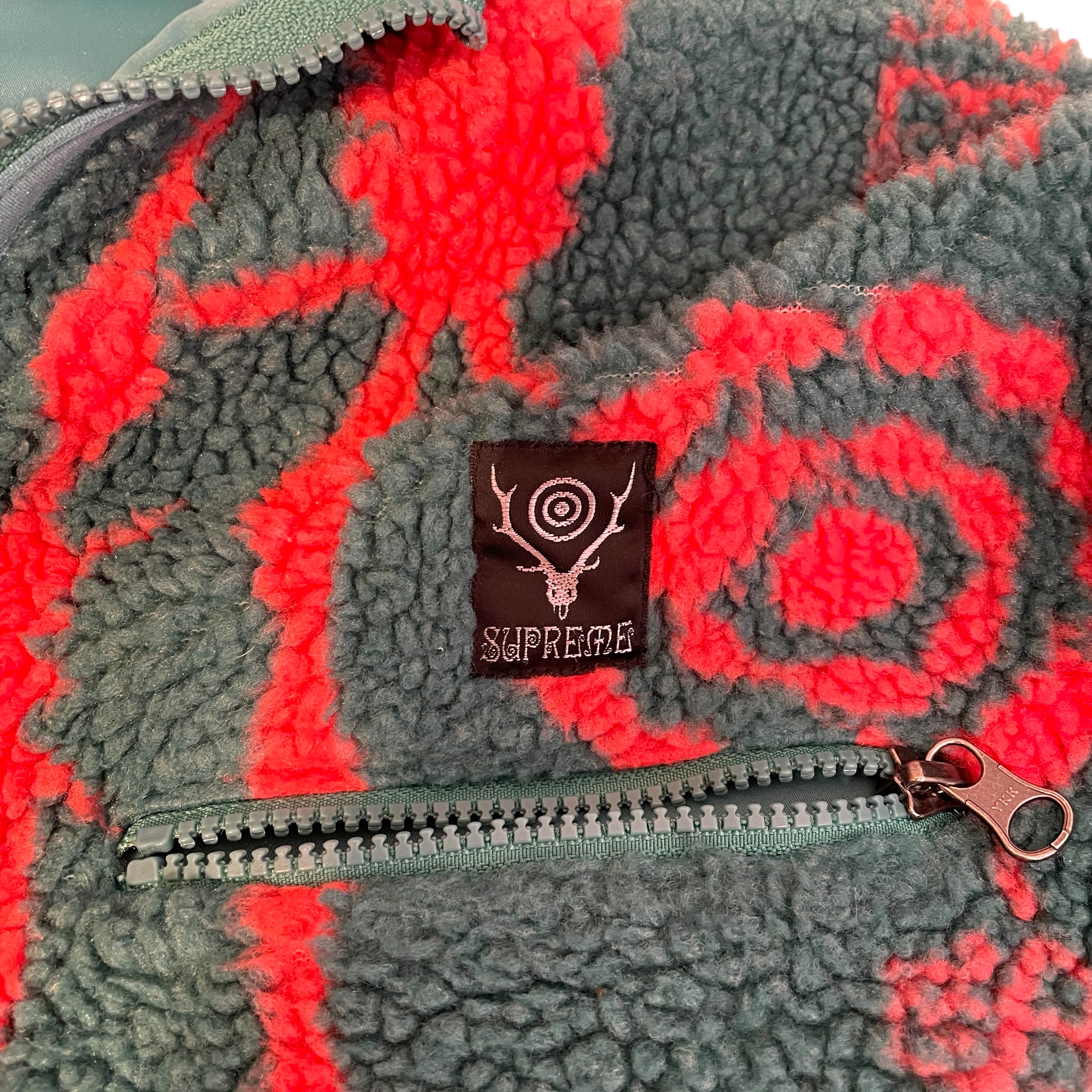 Supreme/South2 West8(S2W8)/Fleece Jkt/S/Cotton/GRN/All Over Print/ view 4
