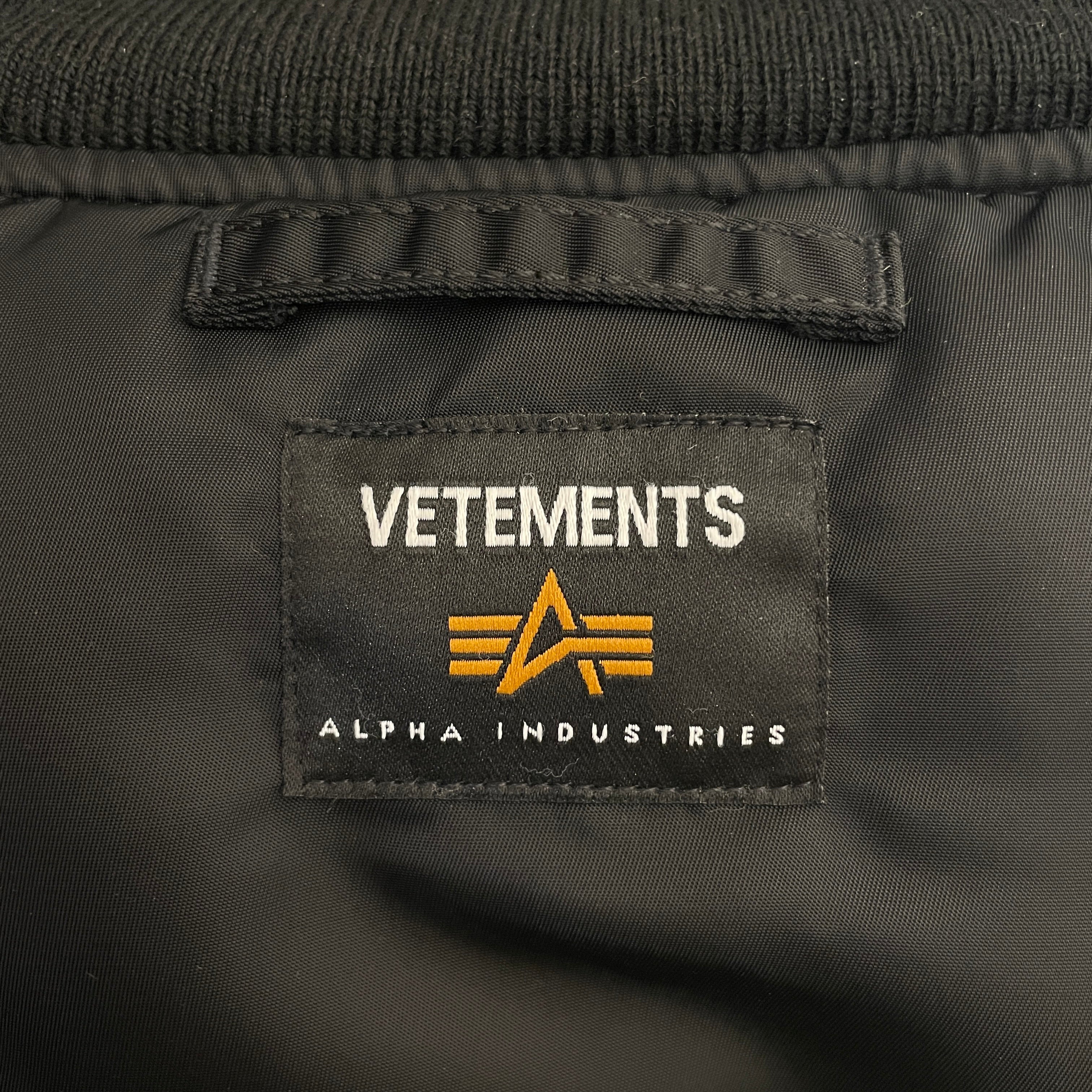 VETEMEMES/ALPHA INDUSTRIES/Flight Jkt/XS/Nylon/BLK/Graphic/THE BULLDOG SPIRIT view 5