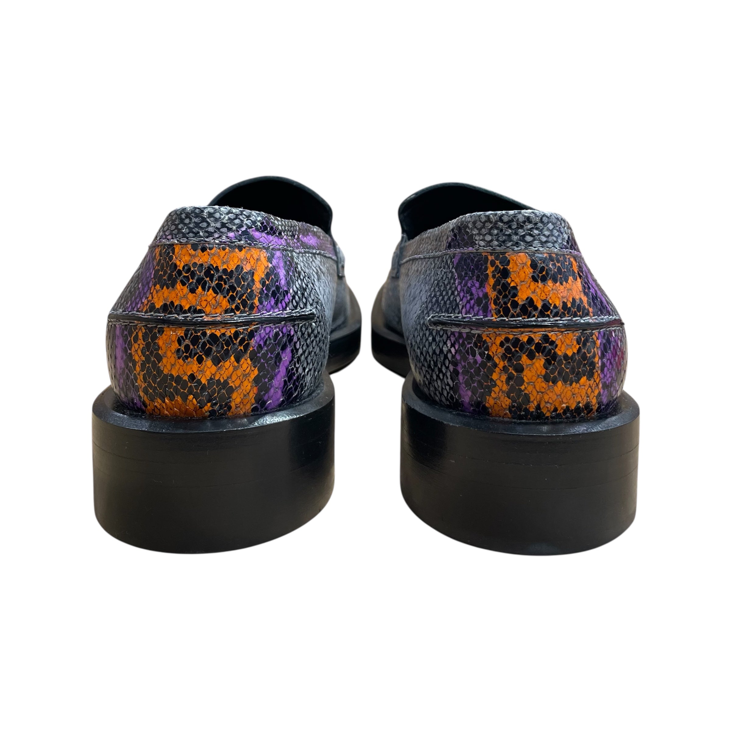 VERSACE/Dress Shoes/EU 41/Animal Pattern/Leather/GRY/phython embossed loafers view 4