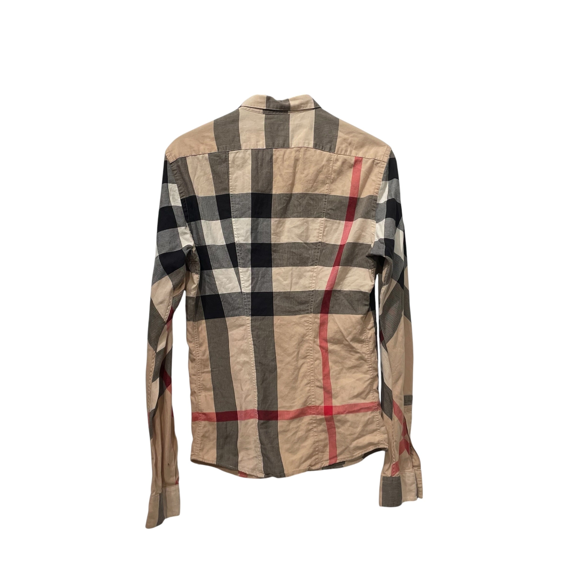 BURBERRY BRIT/LS Shirt/M/Cotton/BEG/Glen Check/Slim Fit, Dual Tone Panel view 2