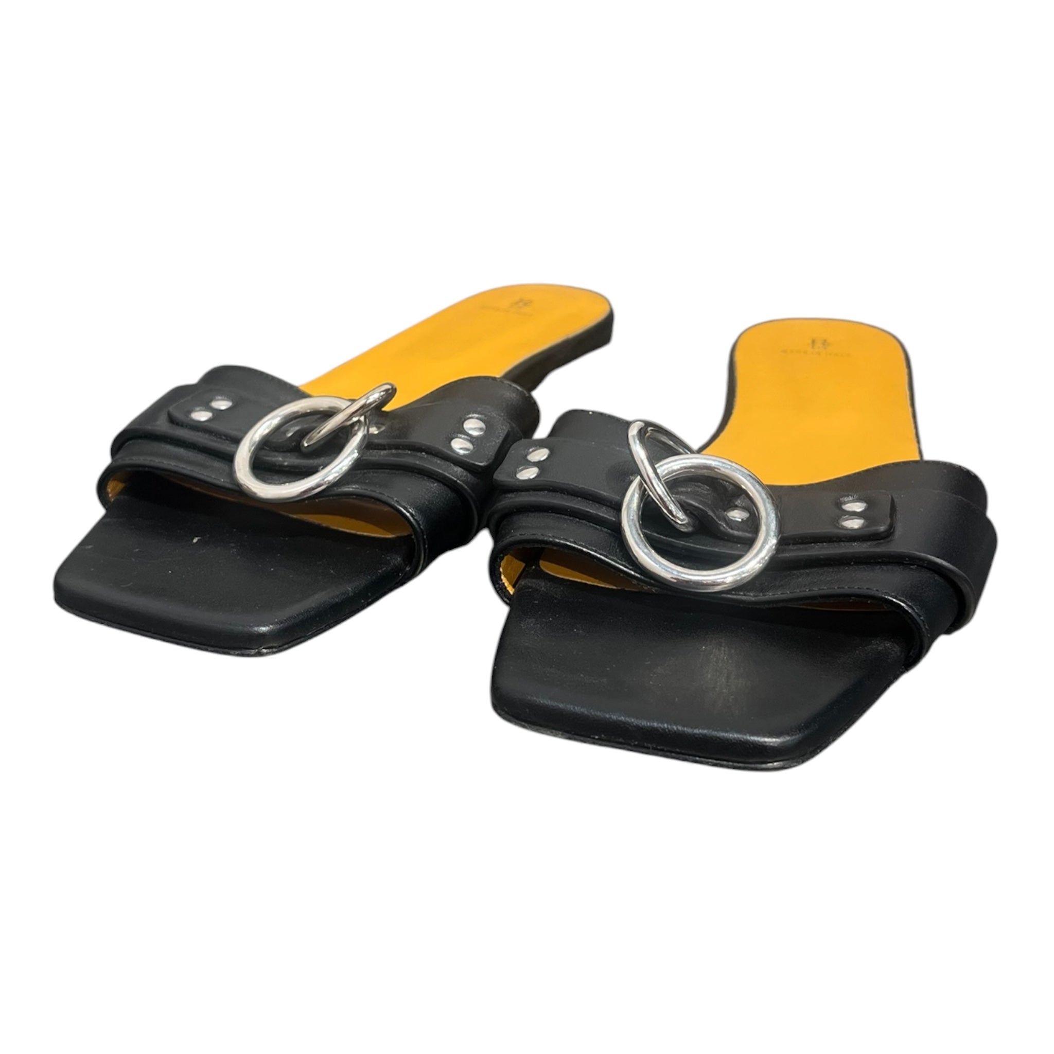 R13/Sandals/EU 39/Leather/BLK/sid harnes slides view 2