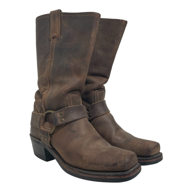 FRYE/Vintage/Biker Boots/US 6.5/Leather/BRW/77300-3 Moto Harness
