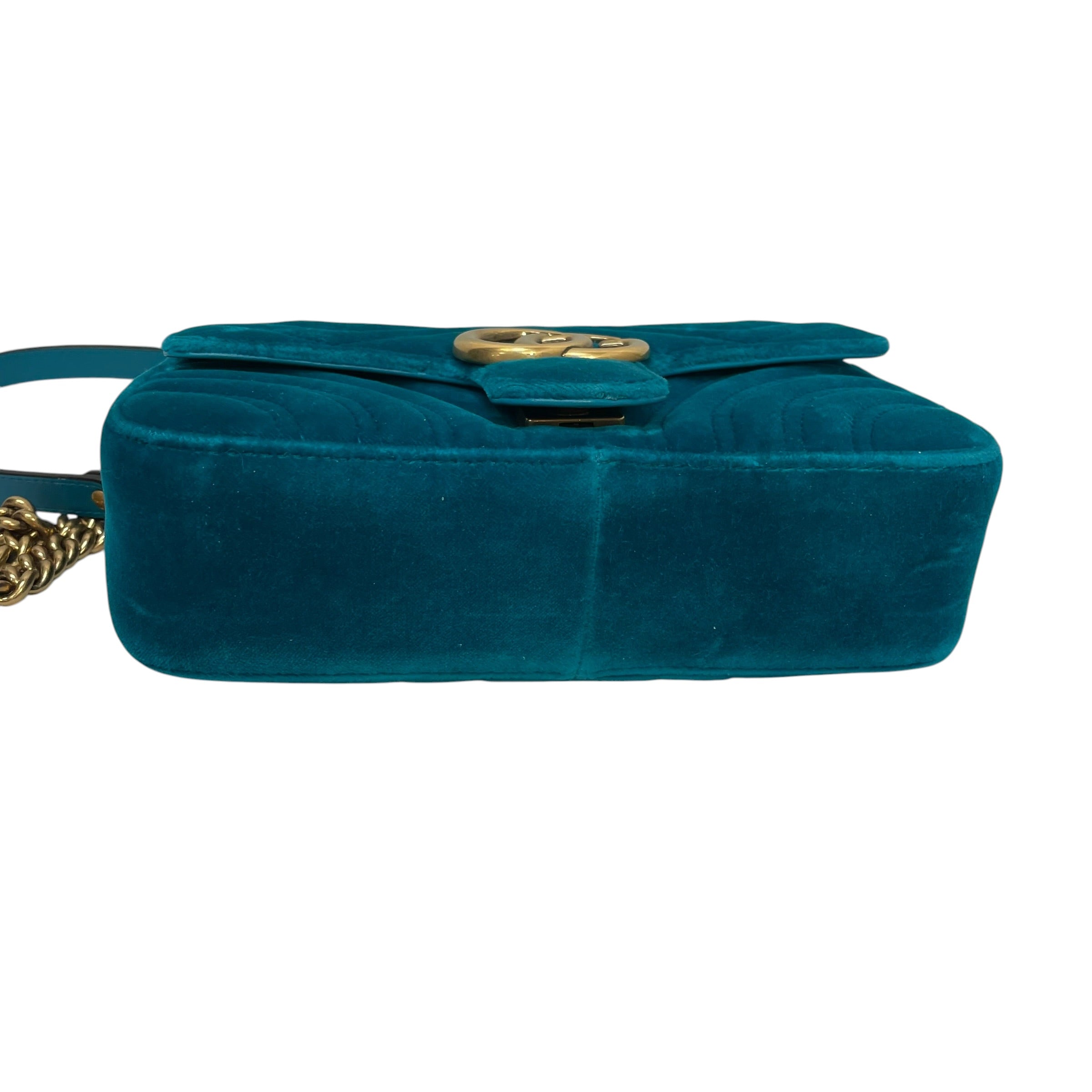 GUCCI/Cross Body Bag/Suede/BLU/marmont matelasse velvet view 3