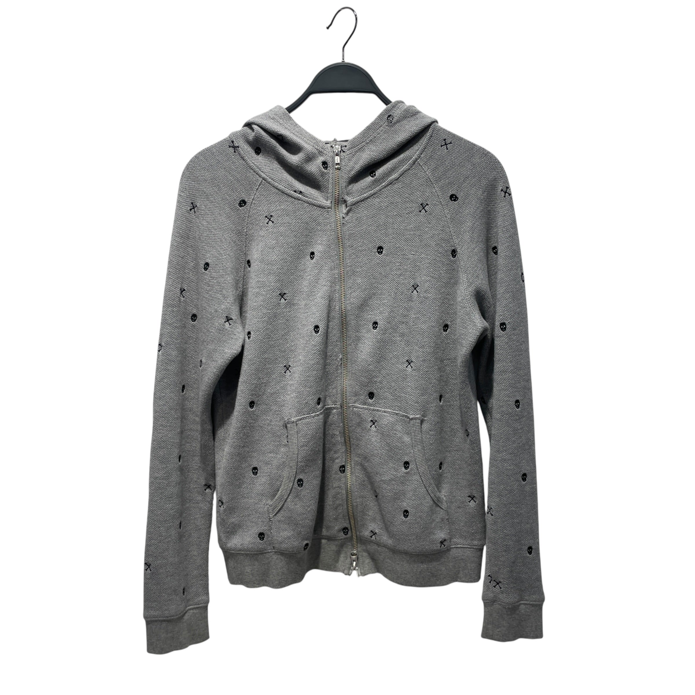 PPFM/Zip Up Hoodie/L/All Over Print/Cotton/GRY/Skulls Zip view 1