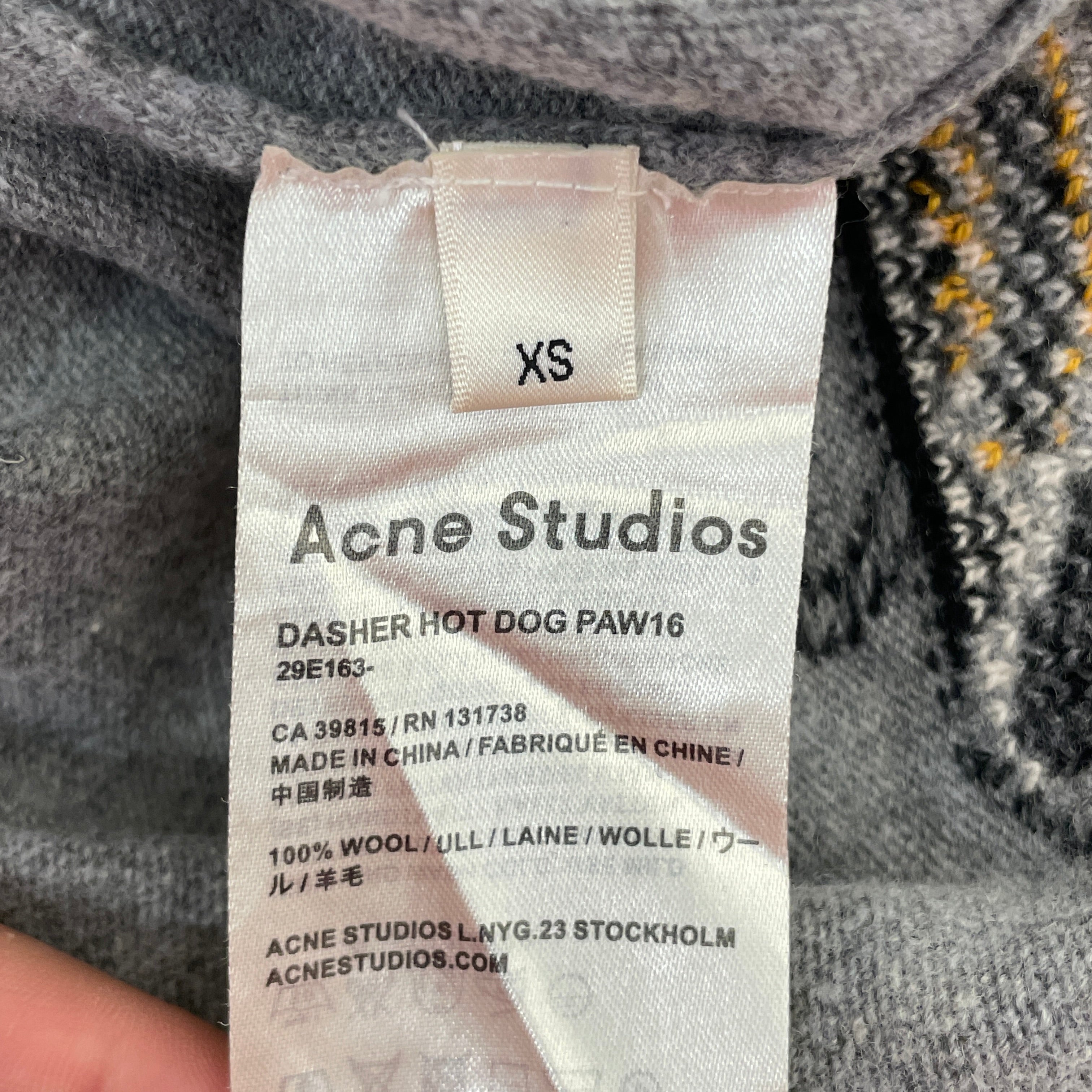 Acne Studios/Sweater/XS/All Over Print/Wool/GRY/HOT DOG SIZZLE view 4
