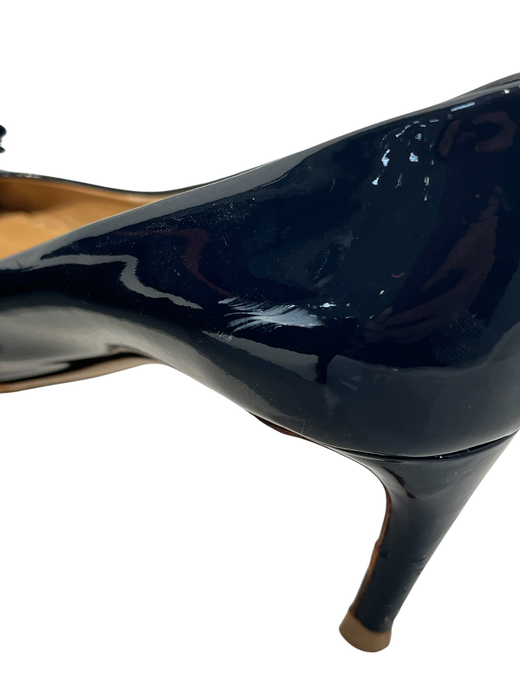 Salvatore Ferragamo/Heels/US 6.5/Leather/NVY/Patent leather bow view 3