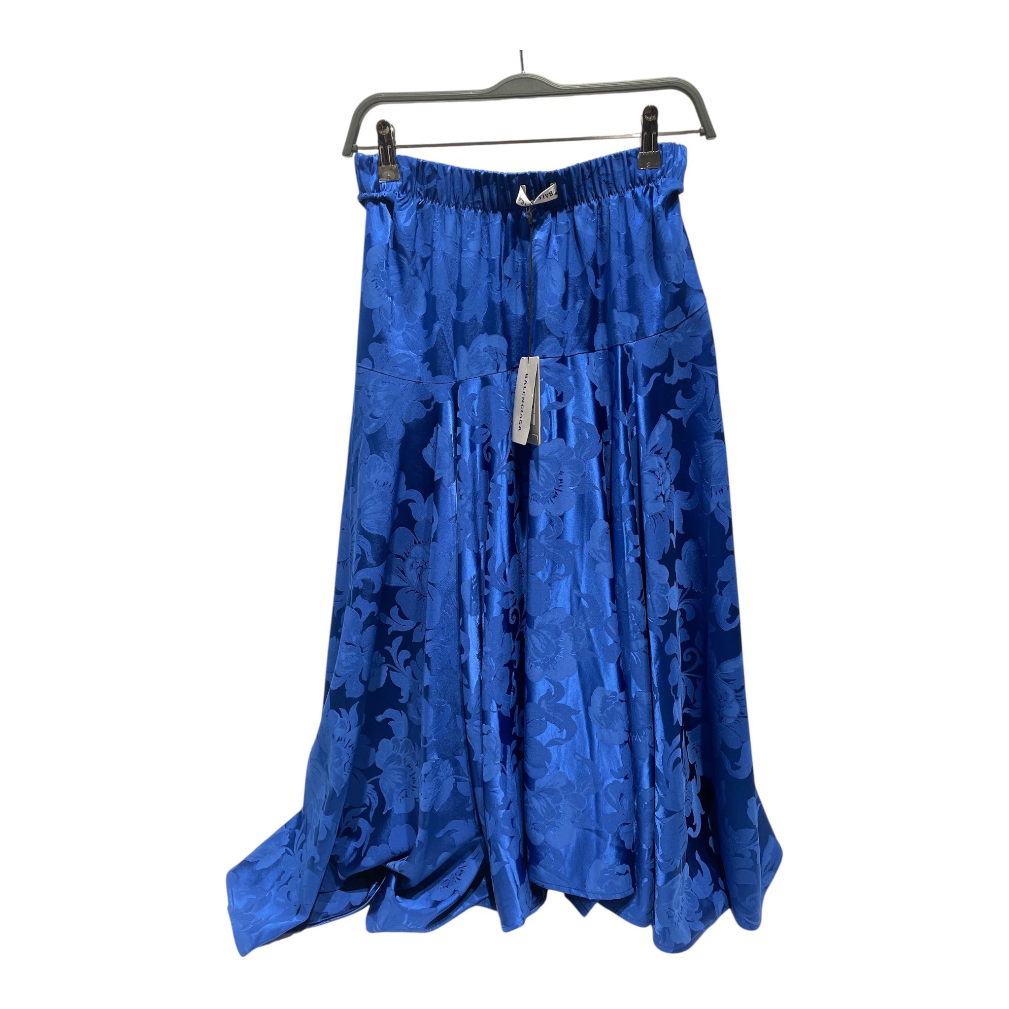 BALENCIAGA/Long Skirt/38/Polyester/BLU/Floral Long Skirt view 2