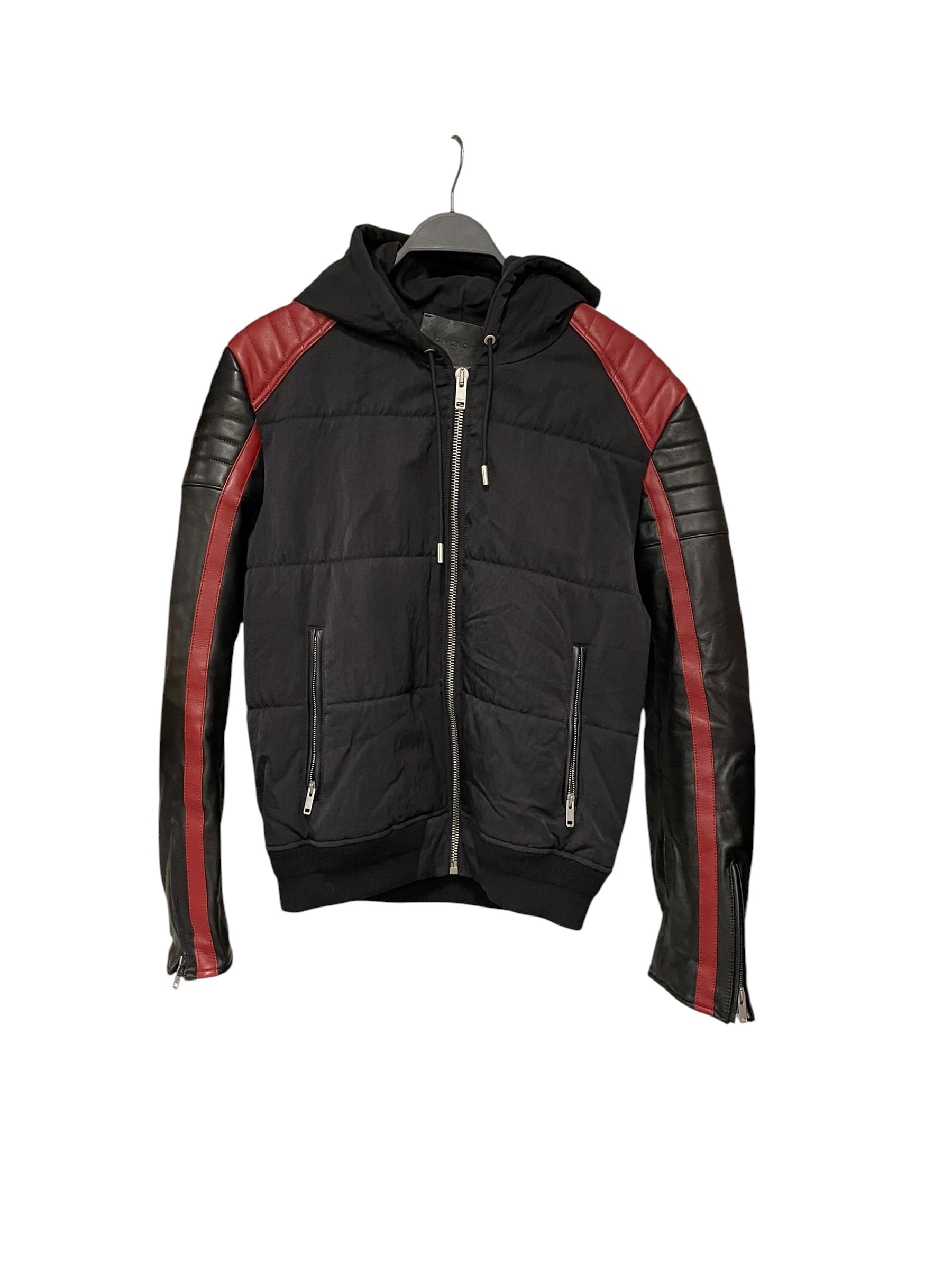 GIVENCHY/Leather Jkt/52/Lambskin/BLK/BM00516003/RED STRIPES view 1
