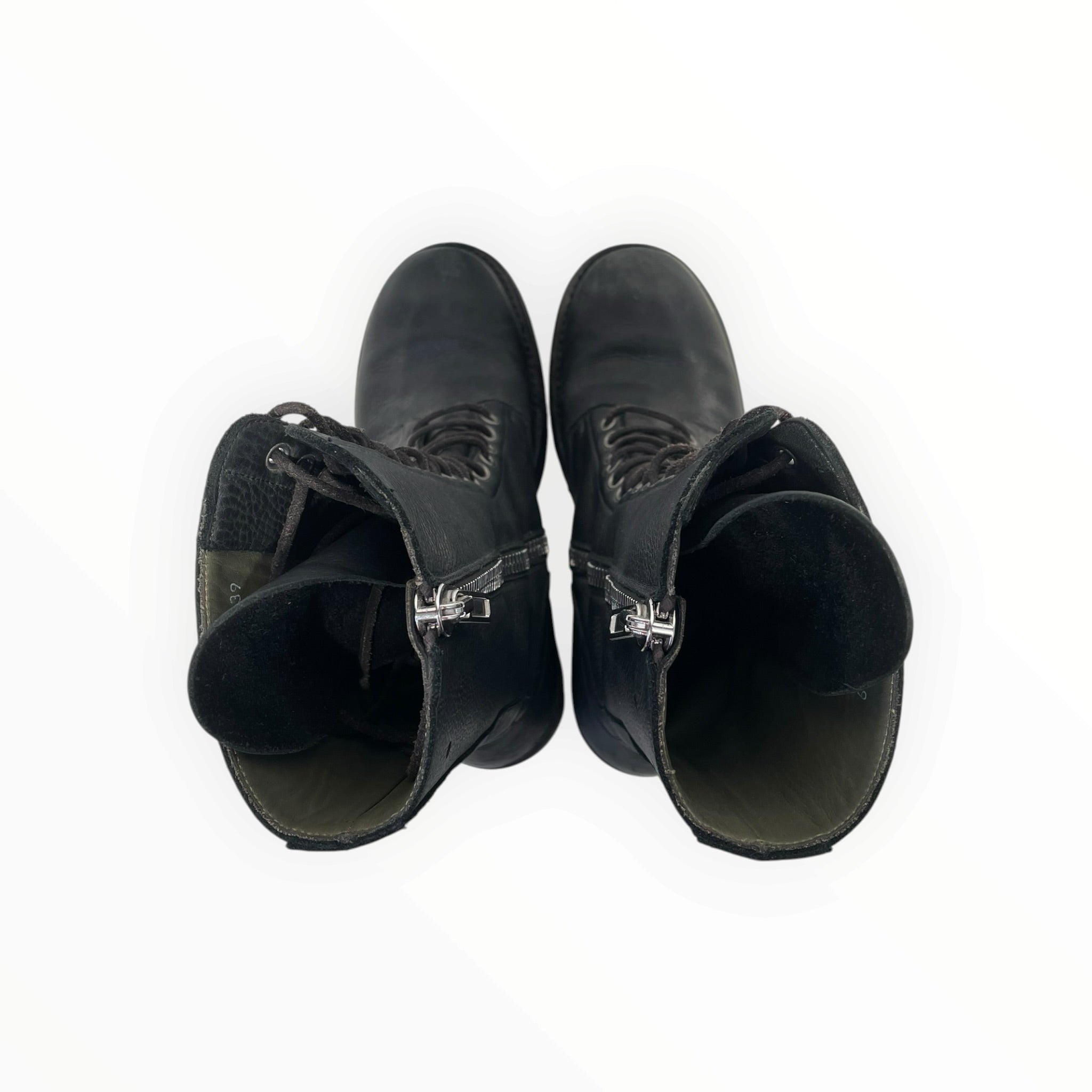 Rick Owens/Lace Up Boots/EU 39/Leather/BLK/good year sole view 3