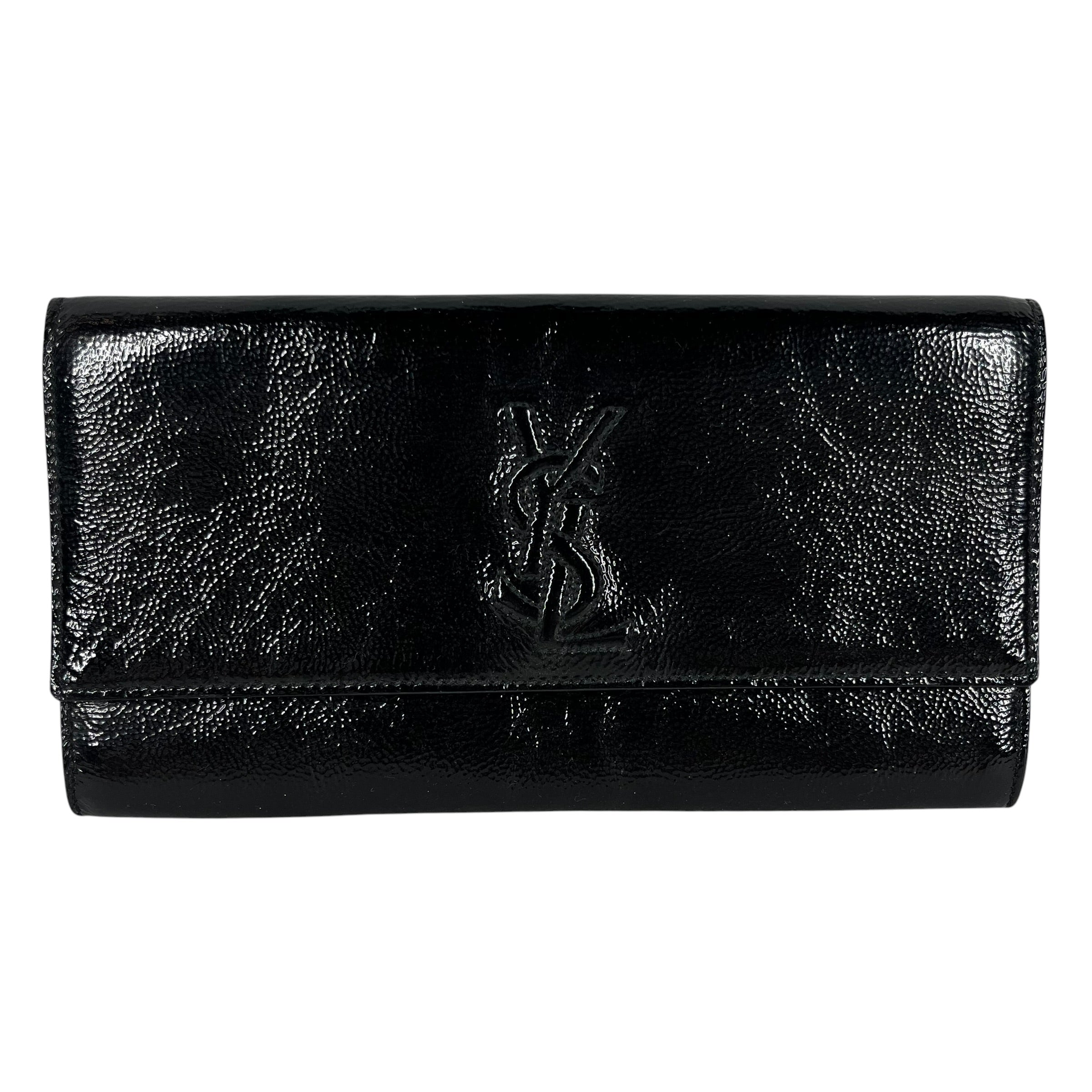 YVES SAINT LAURENT/Clutch Bag/Leather/BLK/PATENT LEATHER CLUTCH view 1