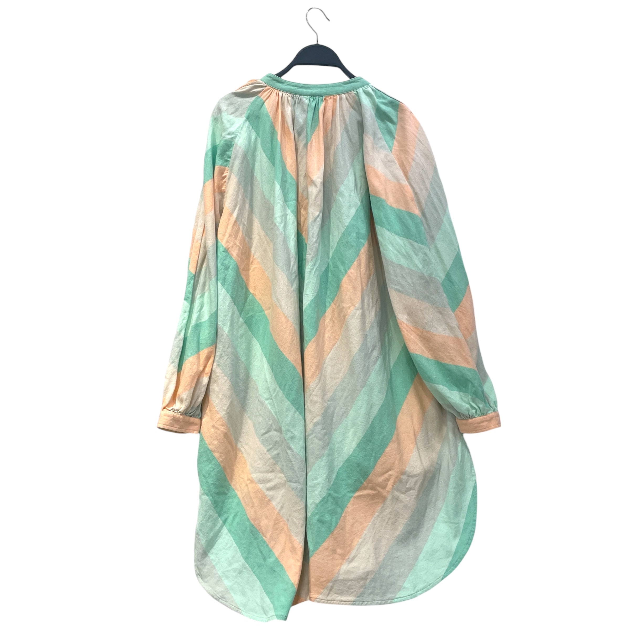 Marrakshi Life /Blouse/S/Stripe/Linen/GRN/Stripped Mandieran Collar view 2