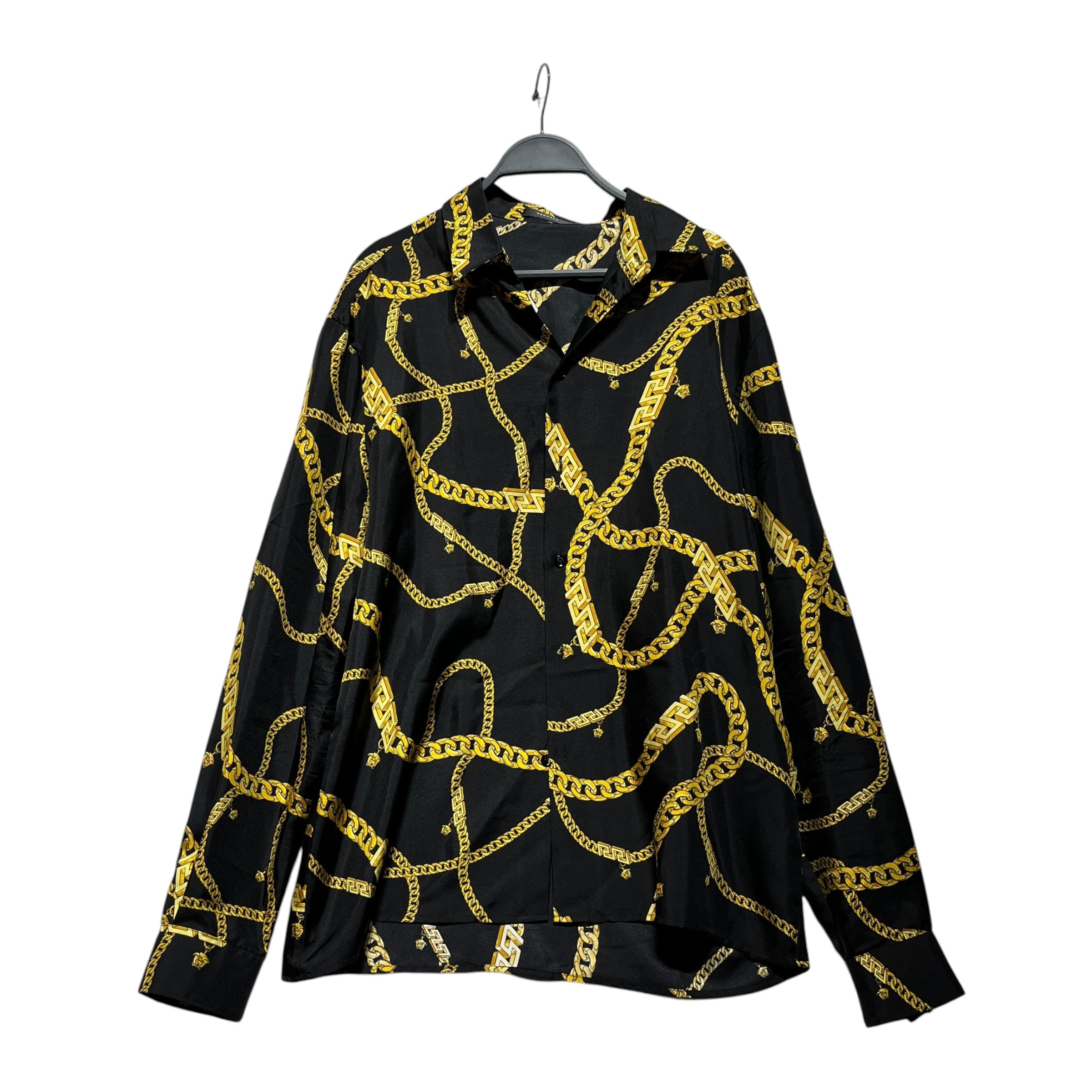 VERSACE/LS Shirt/50/Silk/BLK/All Over Print/gold chains view 1