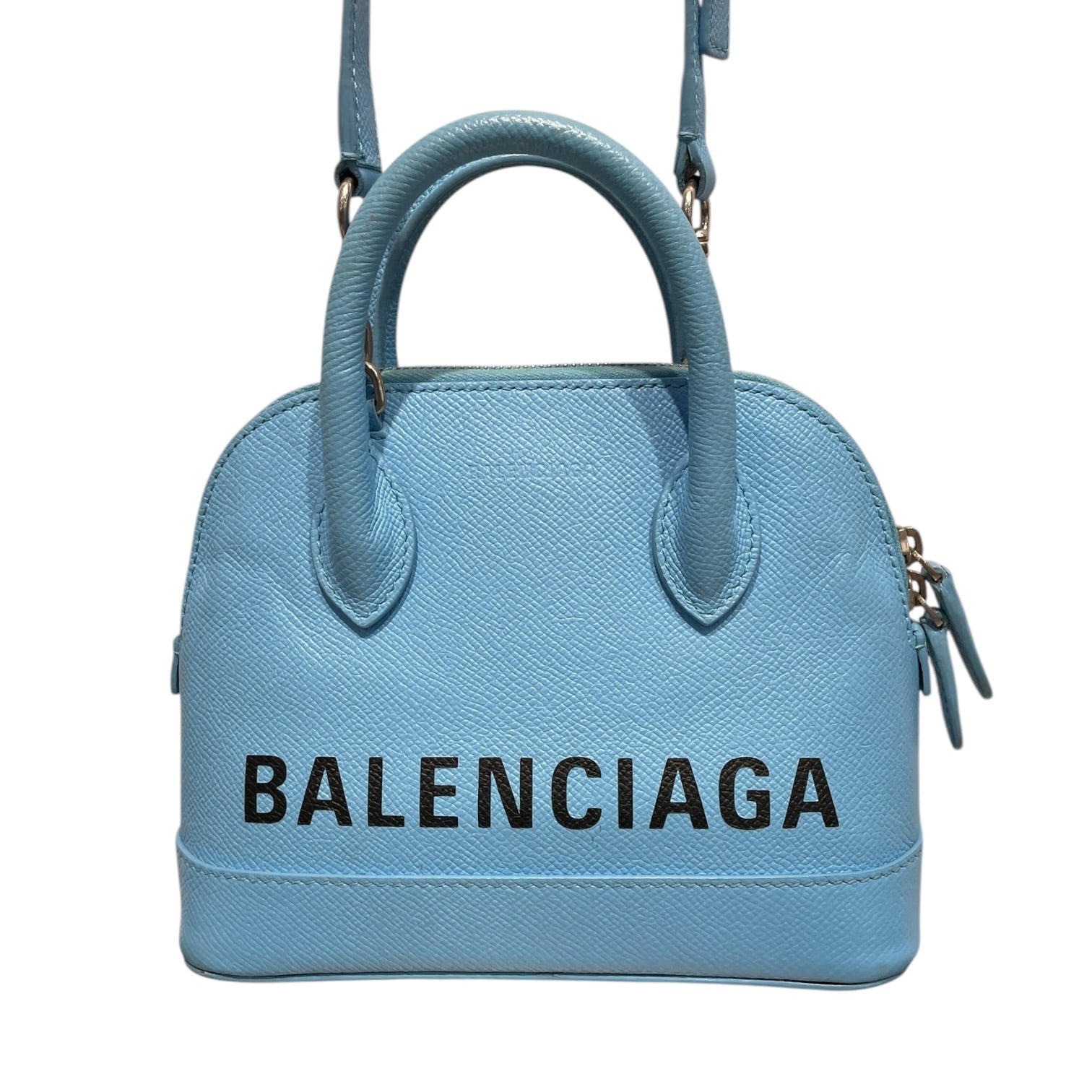 BALENCIAGA/Cross Body Bag/Leather/BLU/Blue Ville Top Handle XXS Bag view 3