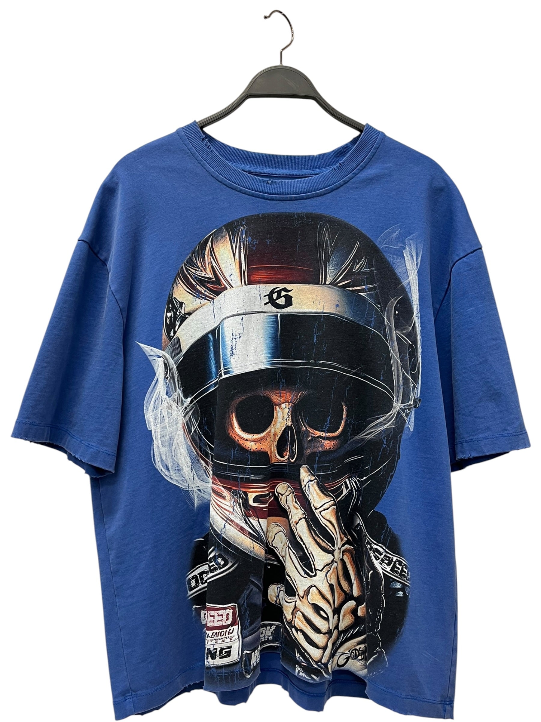GODSPEED NEW YORK/T-Shirt/L/Cotton/BLU/All Over Print/Skull Graphics view 1