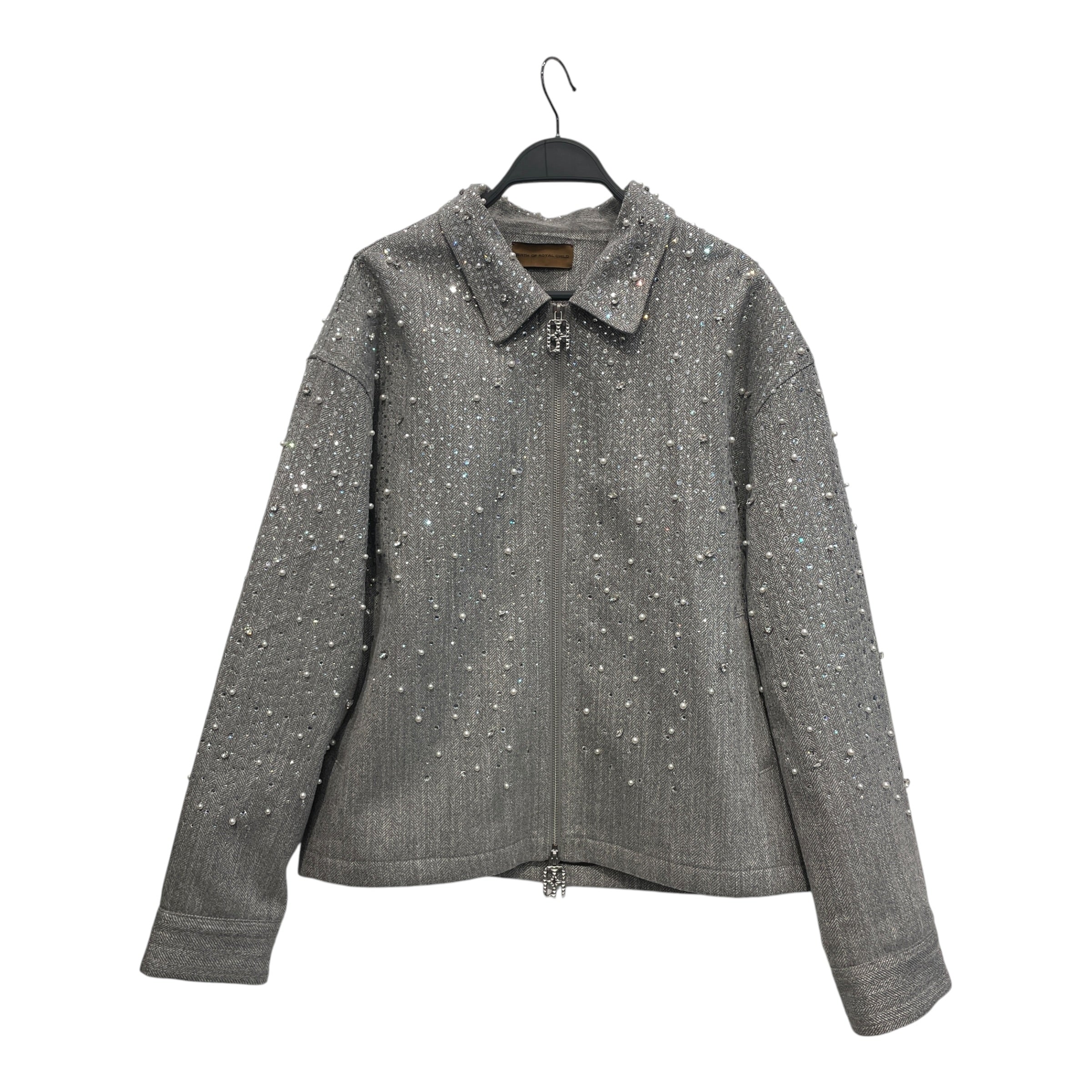 Birth Of Royal Child/Jacket/M/Rayon/GRY/TWEED RHINESTONE JACKET view 1