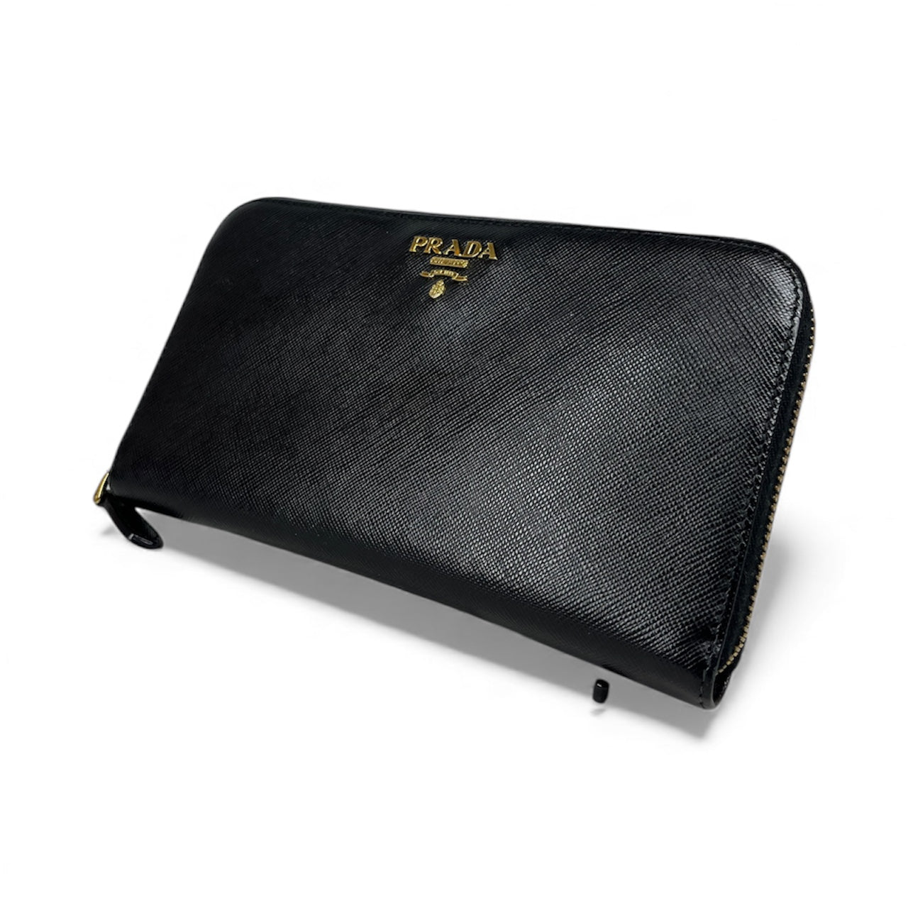PRADA/Bifold Wallet/Leather/BLK/Saffiano Leather Wallet view 1