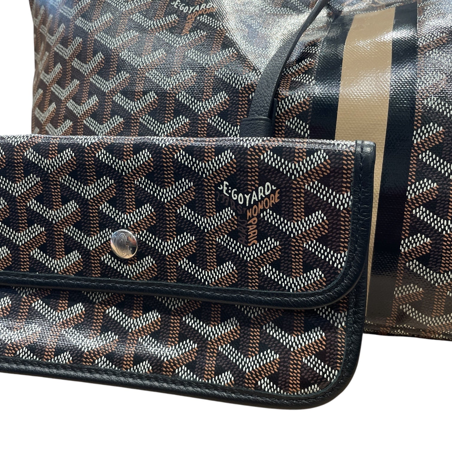 GOYARD/Tote Bag/Monogram/BRW/matching attatched wallet view 7