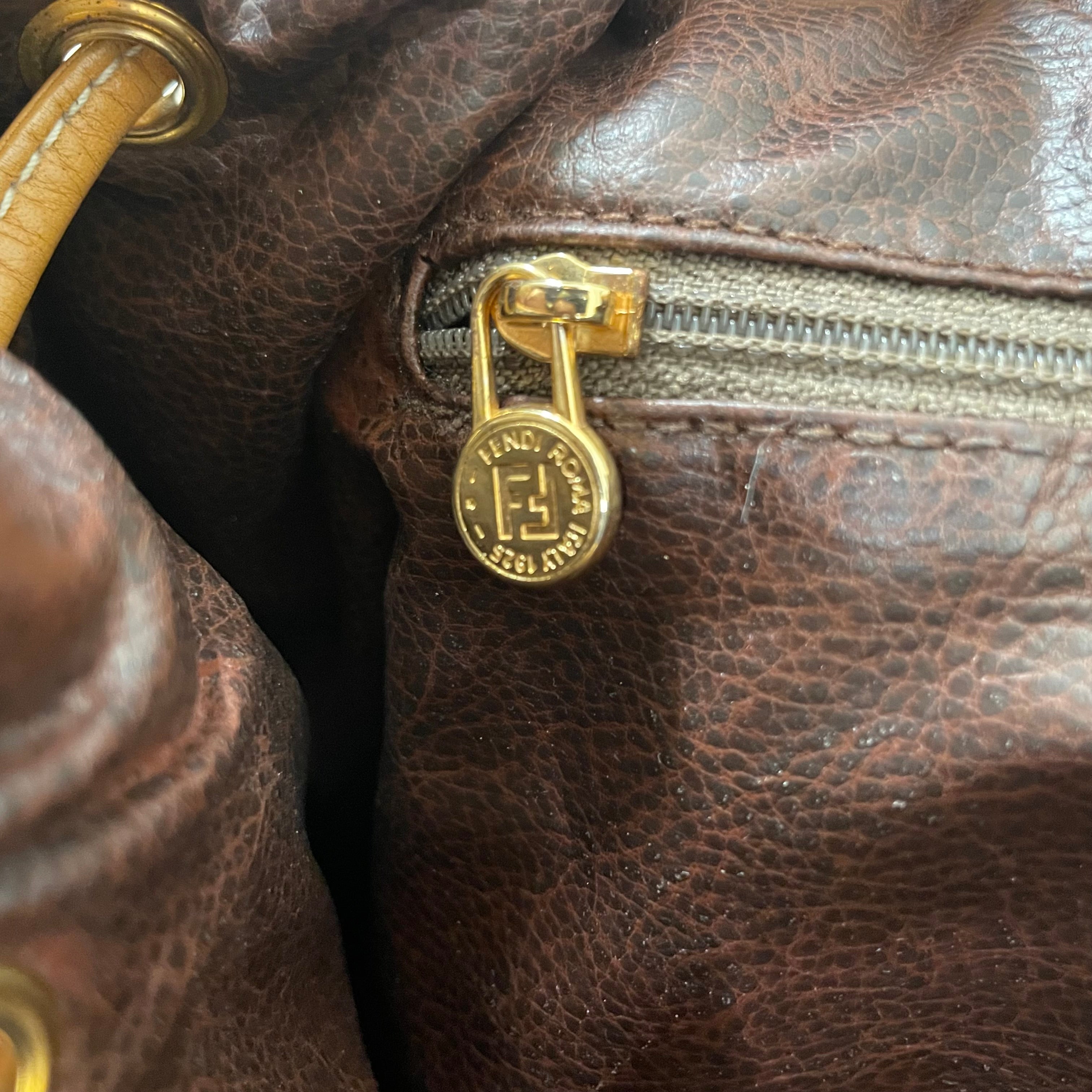 FENDI/Cross Body Bag/Leather/GRY/FENDI LETHR BROWN/GRY CRSS BOD view 6