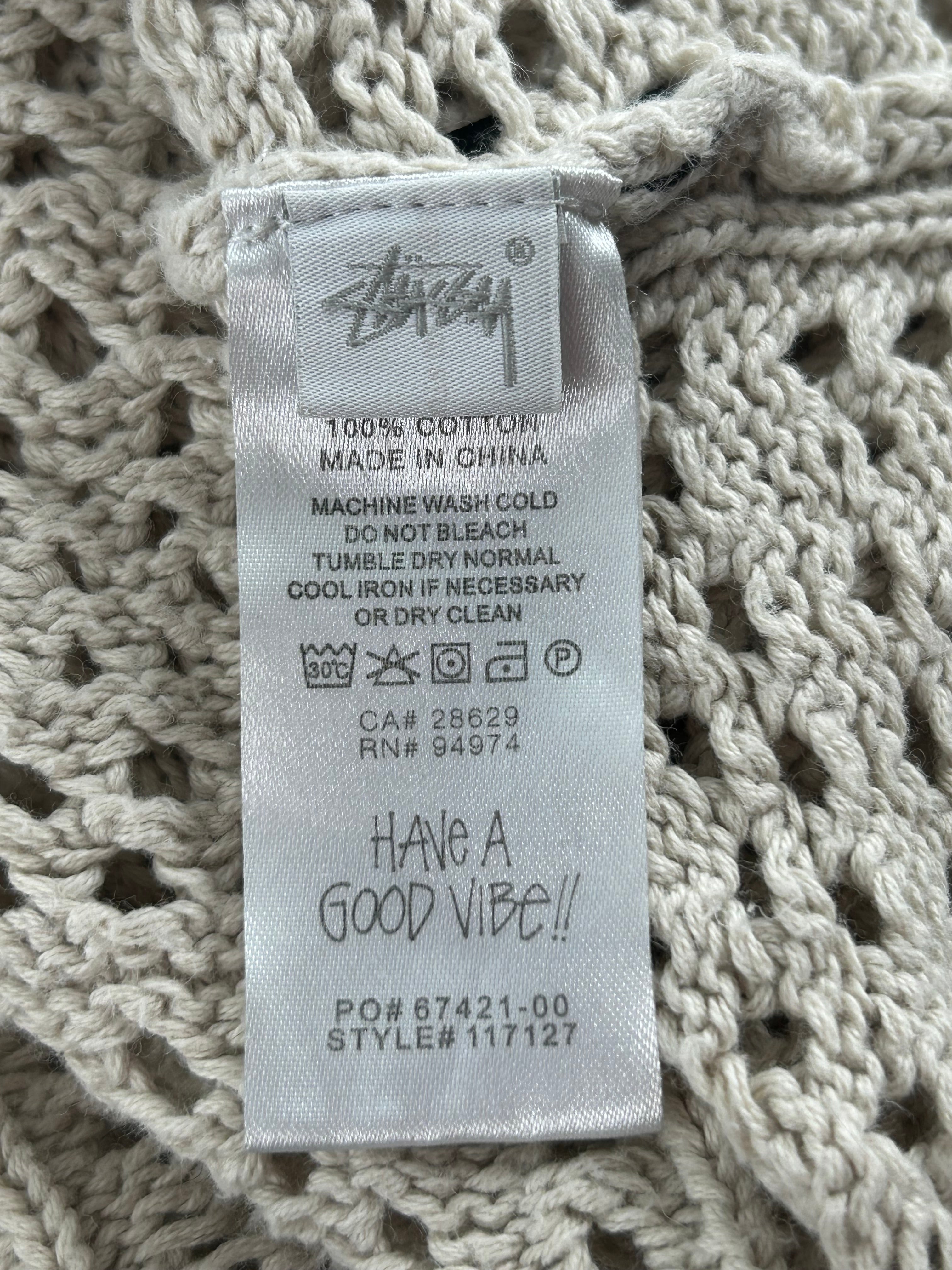 STUSSY/SS Shirt/XL/Cotton/CRM/KNITTED BUTTON DOWN CRM BUTTON view 3
