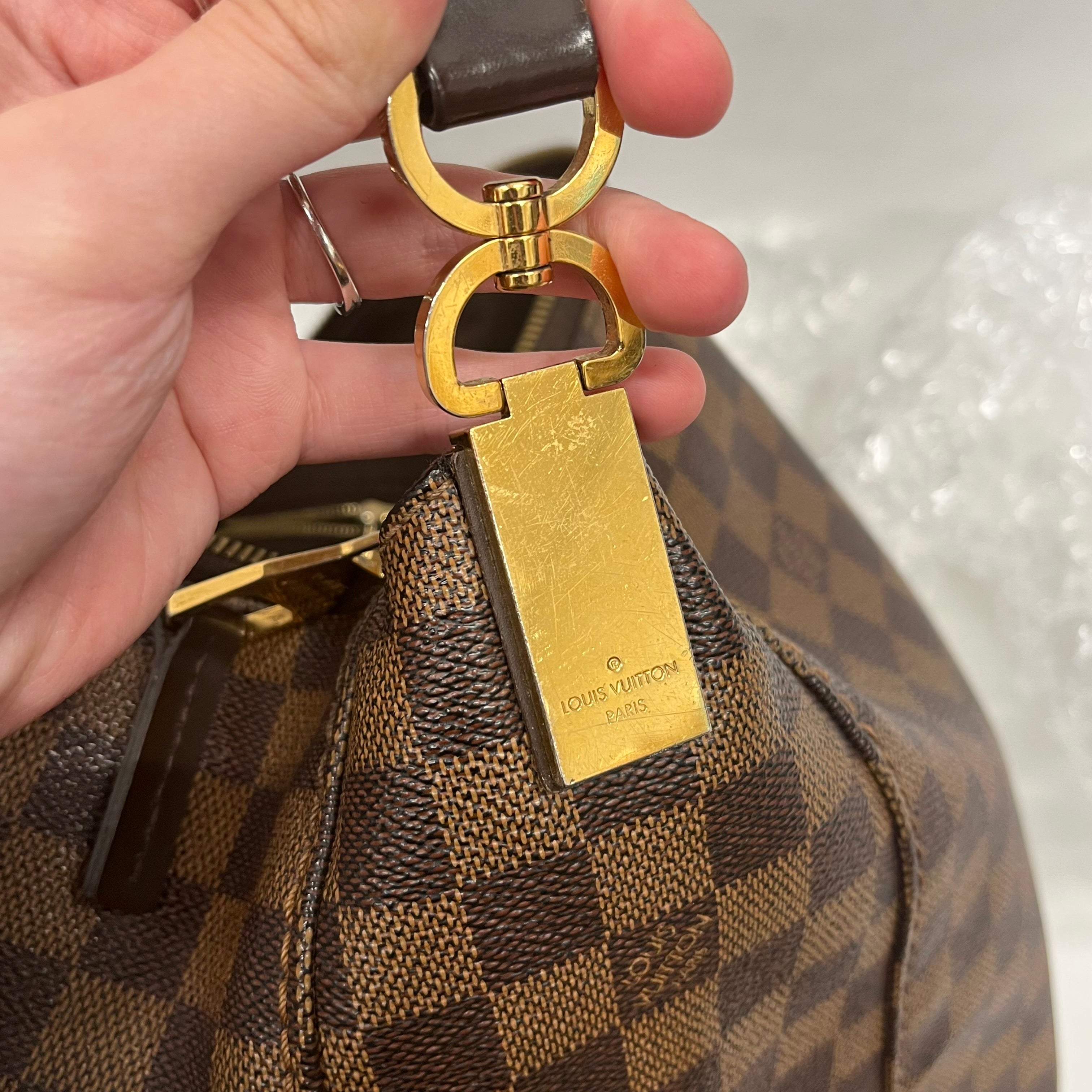 LOUIS VUITTON/Hand Bag/Plaid/Leather/BRW/Damier Ebene Portobello view 9