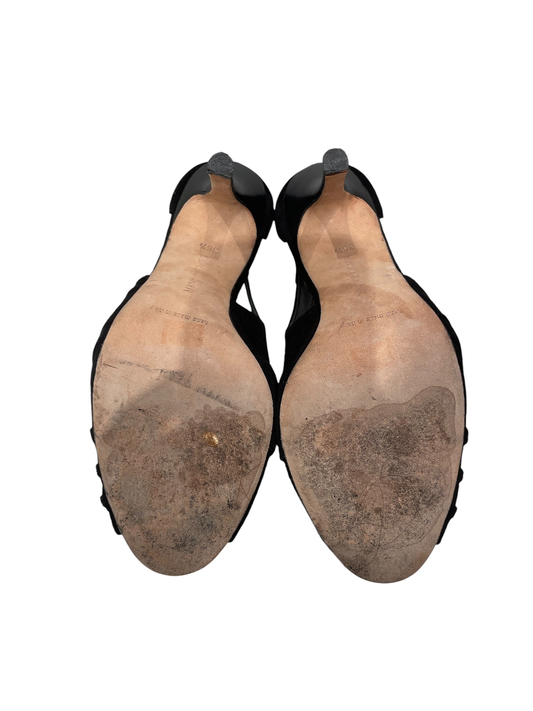 MANOLO BLAHNIK/Heels/US 6/Suede/BLK/BUCKLE view 6