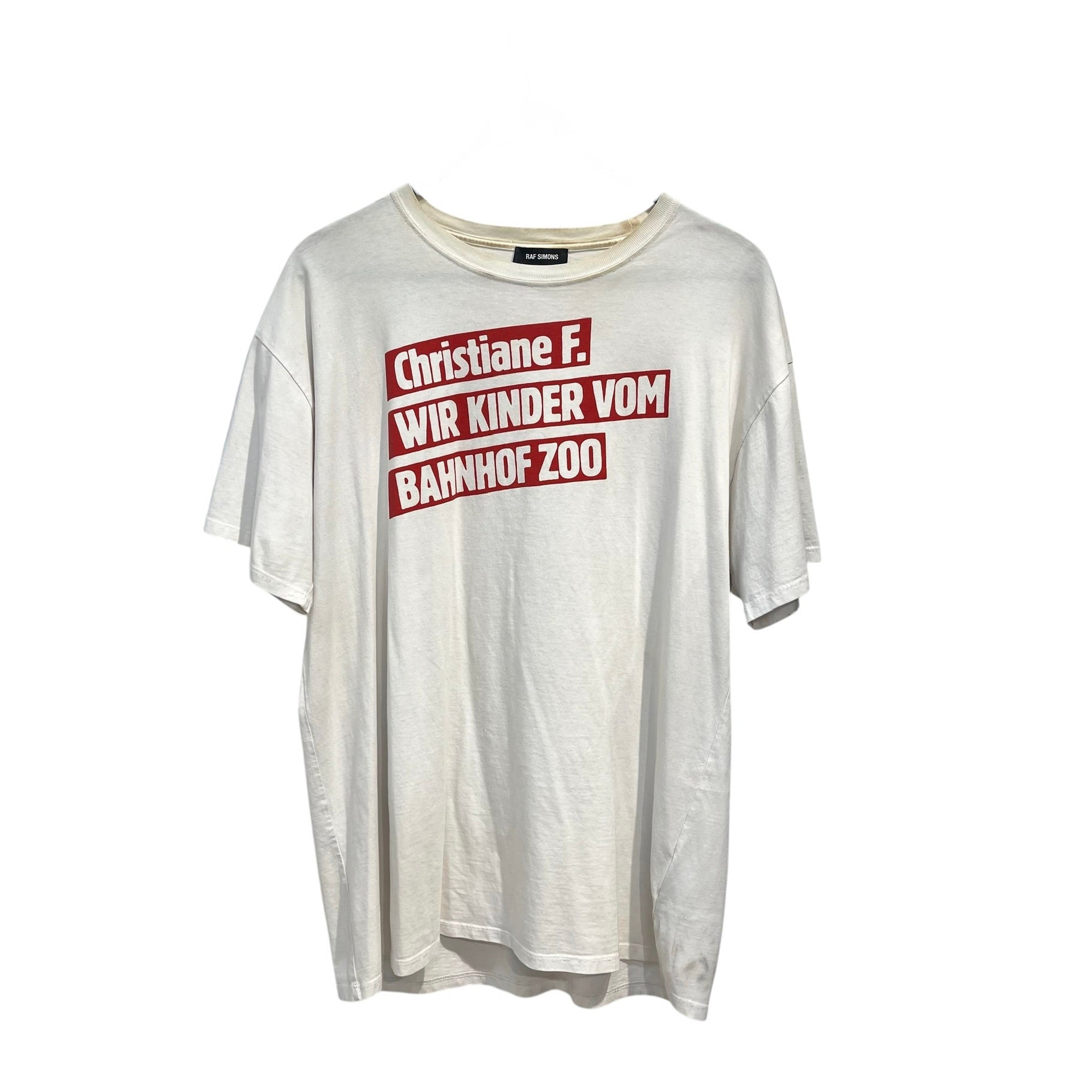 RAF SIMONS/T-Shirt/M/Cotton/WHT/Graphic/CHRISTINE F. view 1