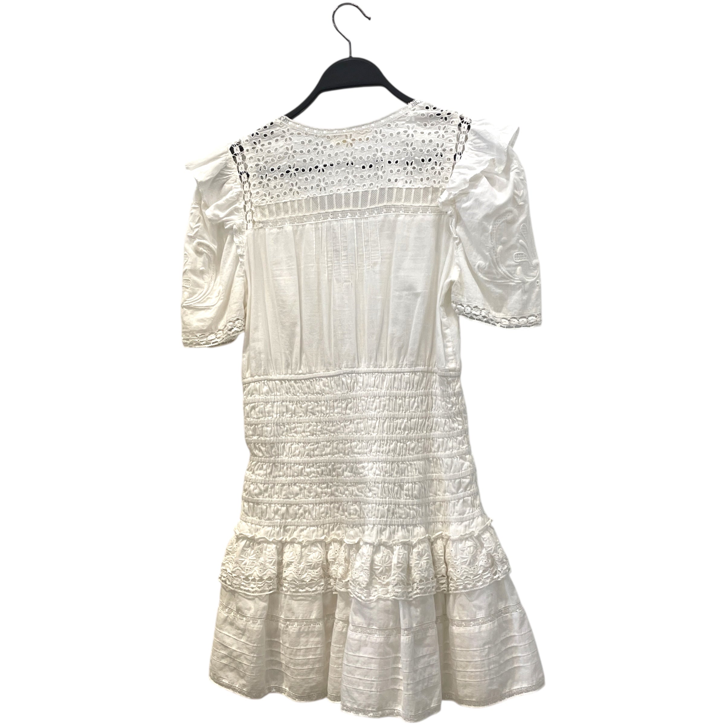 LoveShackFancy/SS Dress/S/Cotton/WHT/eyelet lace, smock bodice view 2