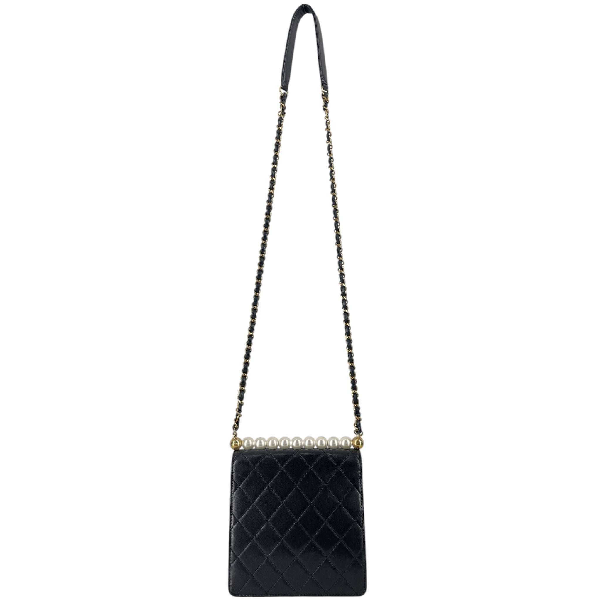 CHANEL/Cross Body Bag/Leather/BLK/29126813 PEARL TOP MINI BAG view 2