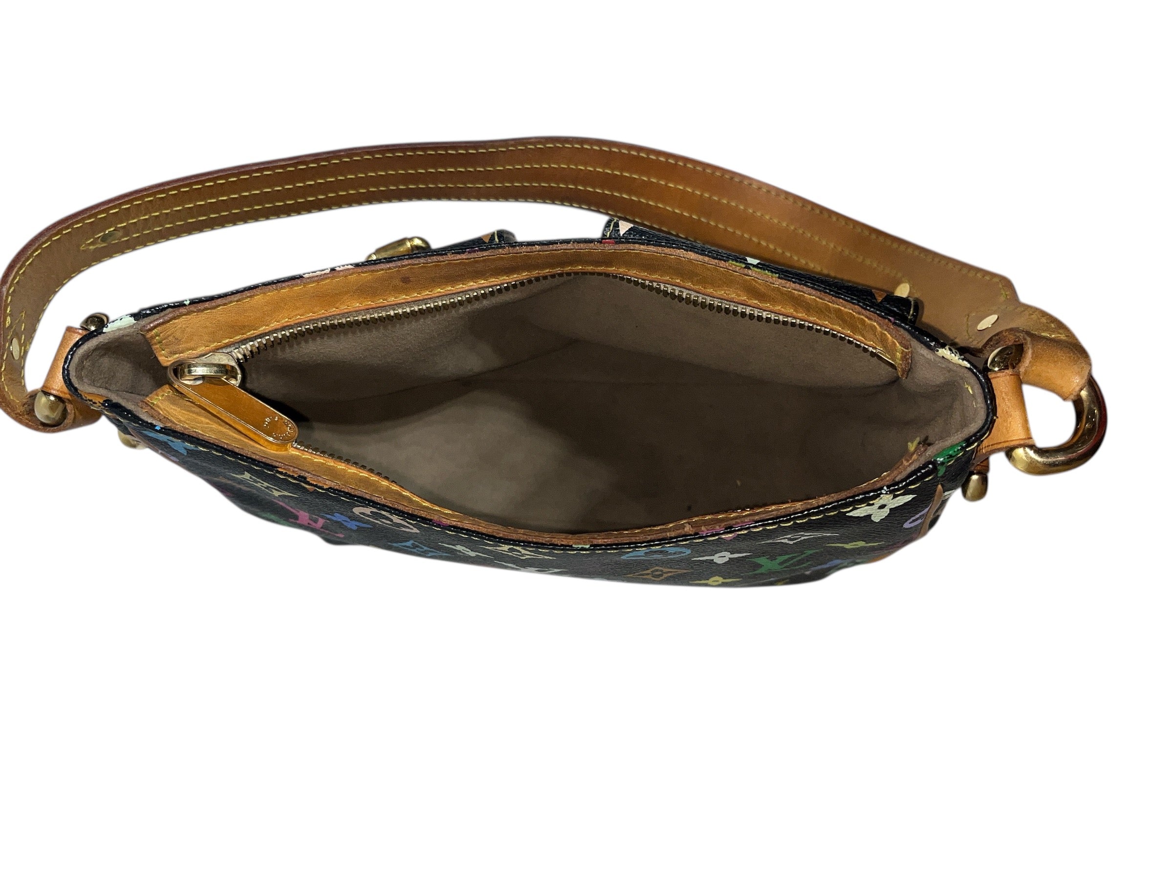 LOUIS VUITTON/Hand Bag/Monogram/Leather/BLK/multicolor lodge view 4