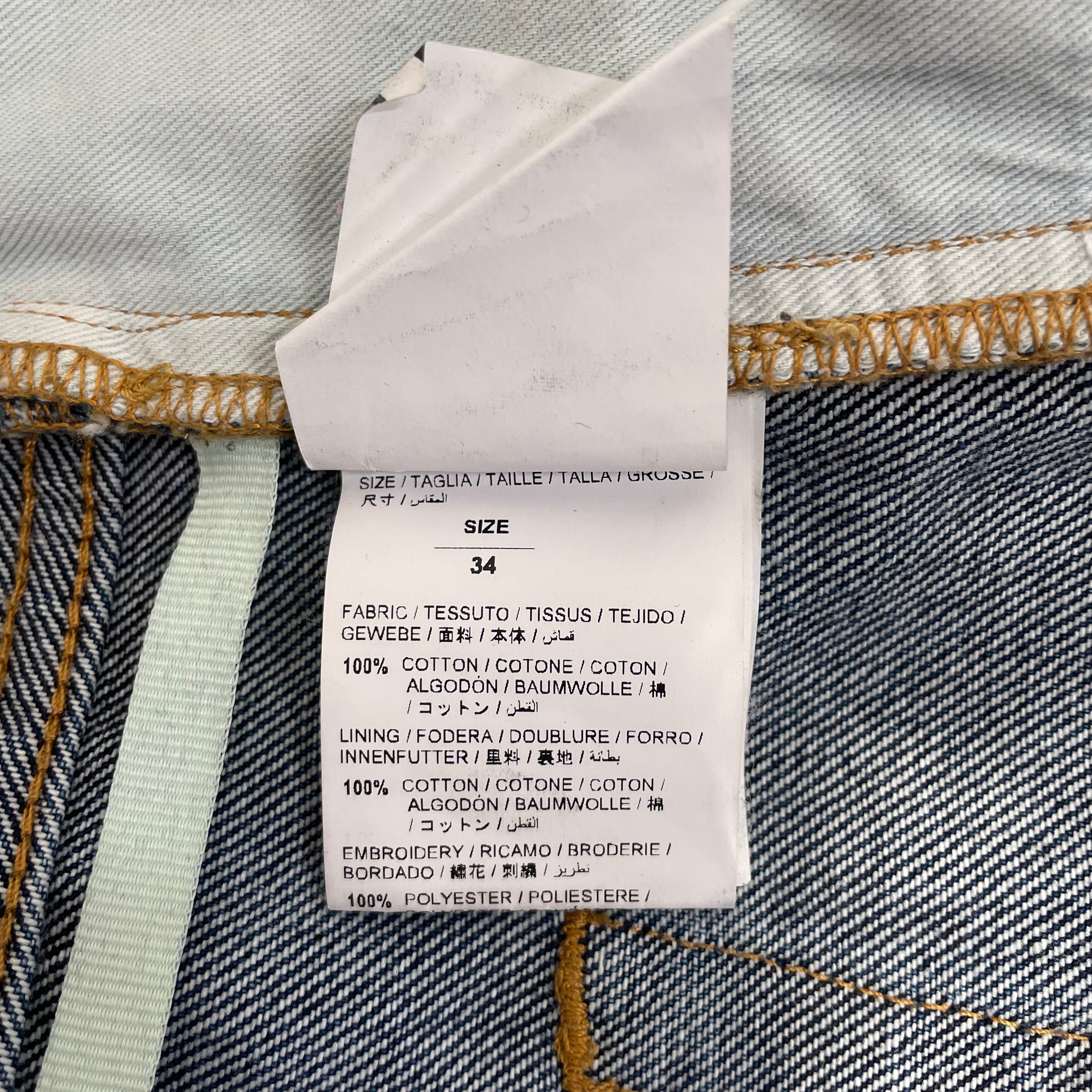 OFF-WHITE/Pants/34/Denim/BLU/embroidered logo view 5