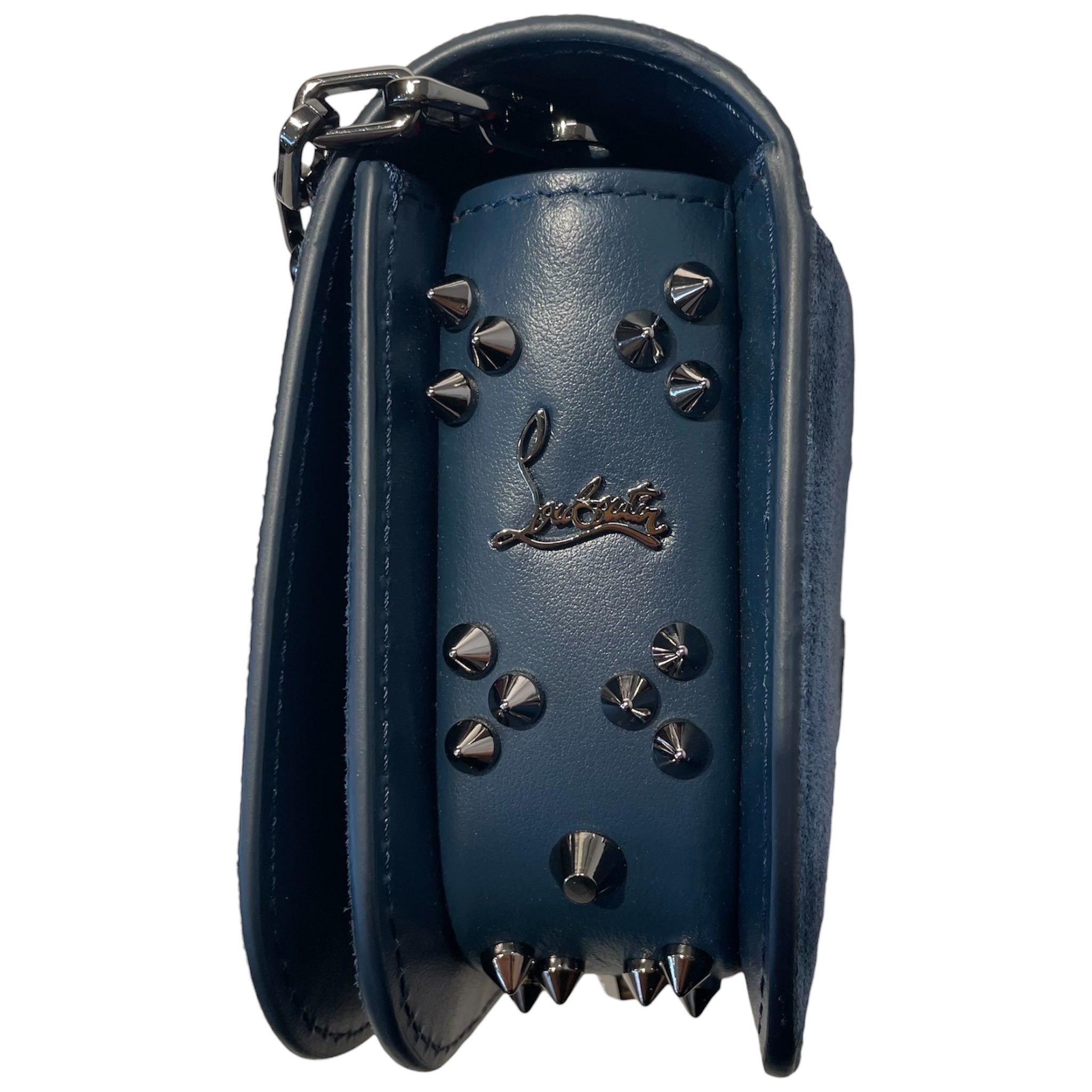 Christian Louboutin/Cross Body Bag/Suede/BLU/cl suede spike bag view 5
