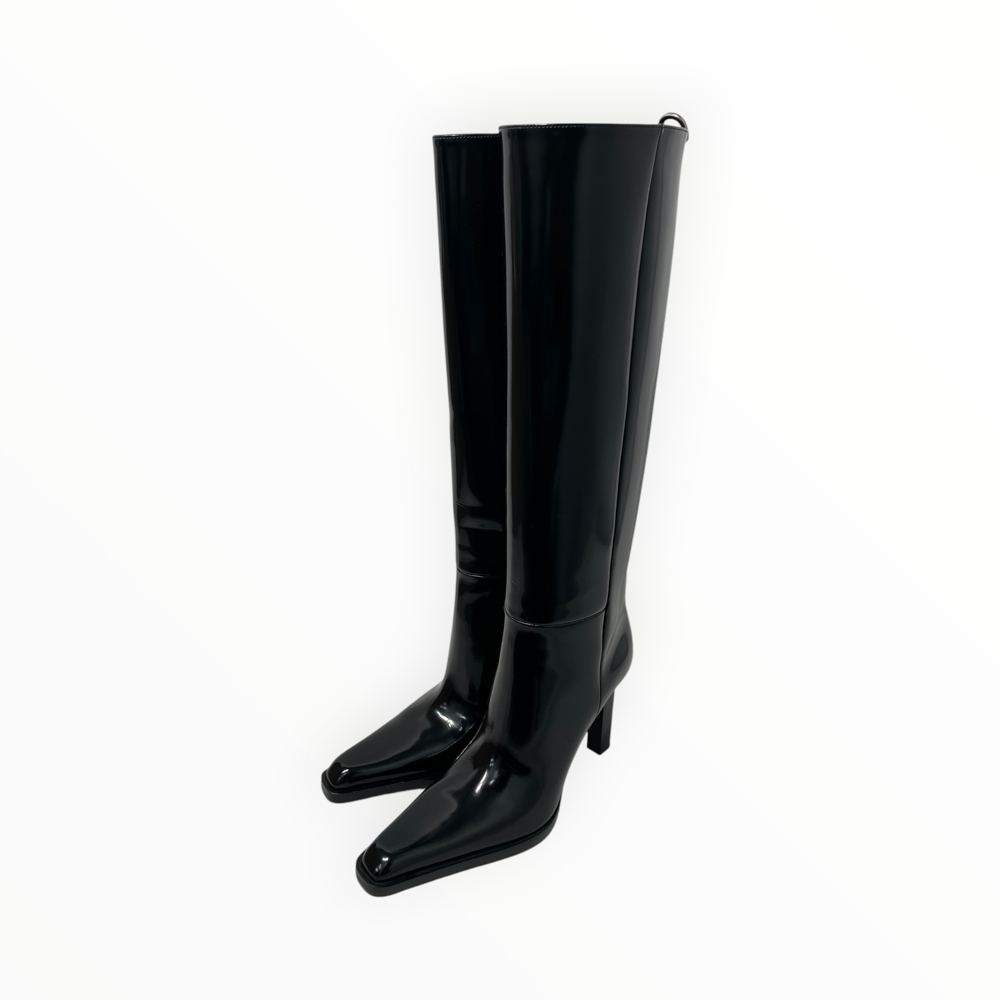 YVES SAINT LAURENT/Boots/US 7/Leather/BLK/PATENT LEATHER BOOTS view 1