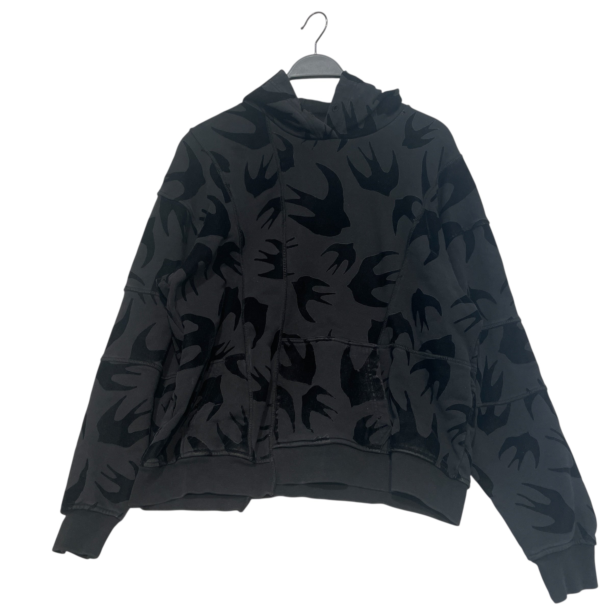 McQ Alexander McQueen/Hoodie/M/All Over Print/Cotton/BLK/Reconstructed Swallow Flock view 1