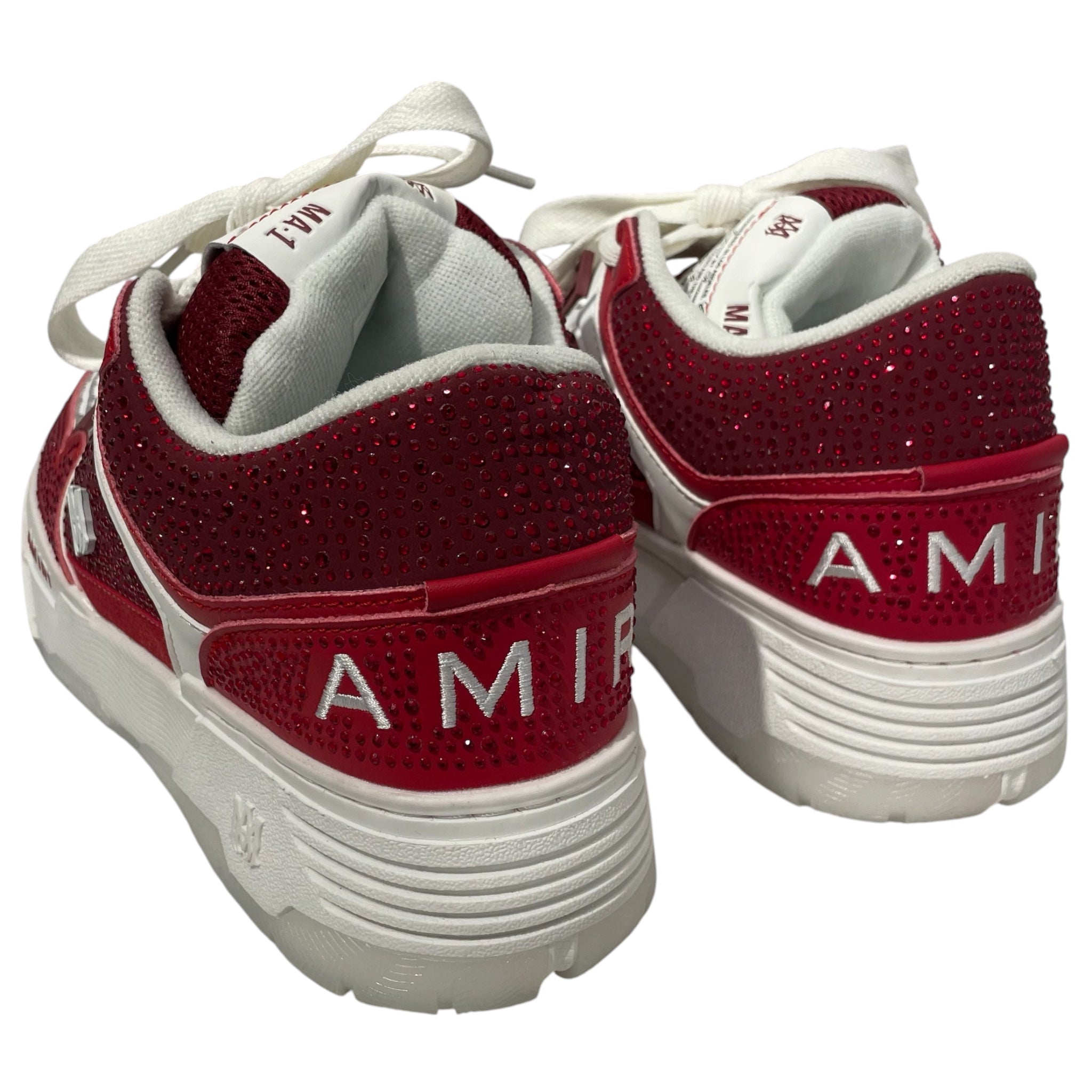 AMIRI/Hi-Sneakers/US 8.5/Leather/RED/BEDAZZLED view 2