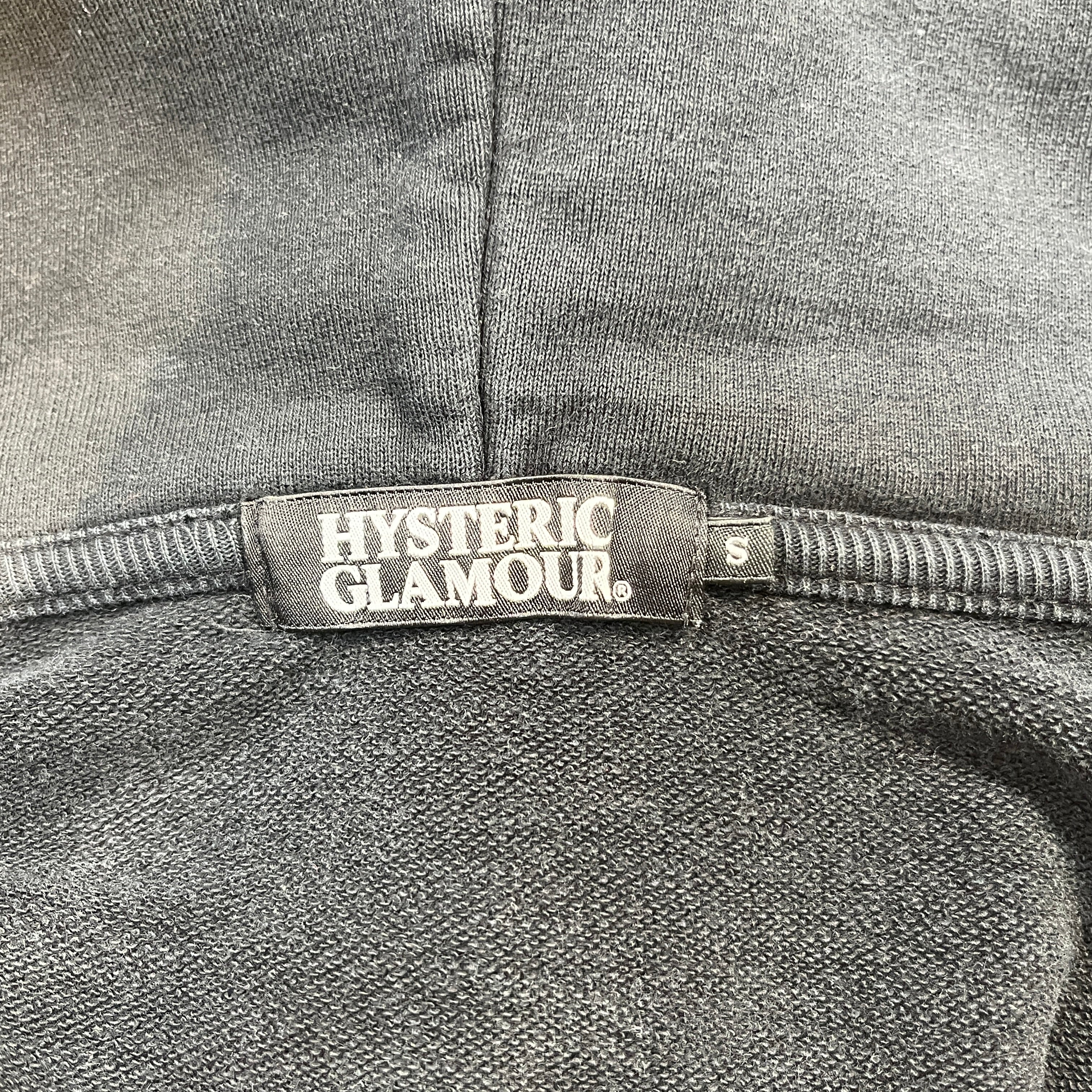 HYSTERIC GLAMOUR/Zip Up Hoodie/S/Cotton/BLK/cross bones small logo view 3